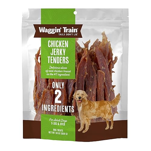 Waggin' Train Chicken Jerky Dog Treats - Limited Ingredient 30 oz Pouch, Natural, Model 17119
