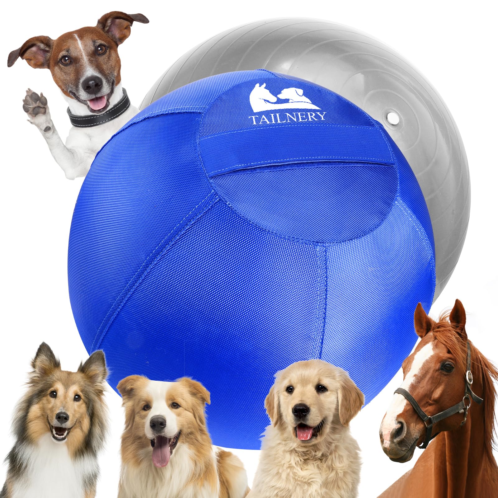 Herding Ball For Dogs - 25'' Durable Dog Herding Ball With Cover - Double Protection With Hook And Loop - Ideal For Medium To La