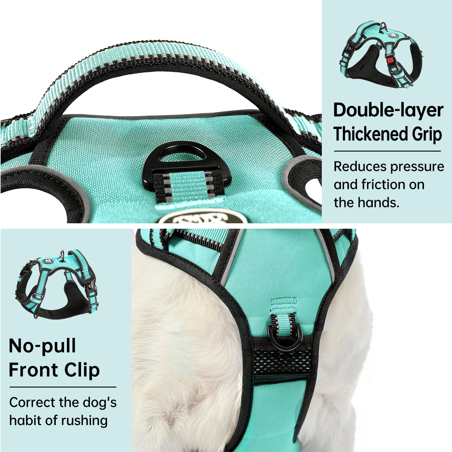 Ivy&Lane No Pull Dog Harness With Leash Set, Reflective No Choke Pet Vest,Adjustable Oxford Dog Vest Harness With Easy Control H