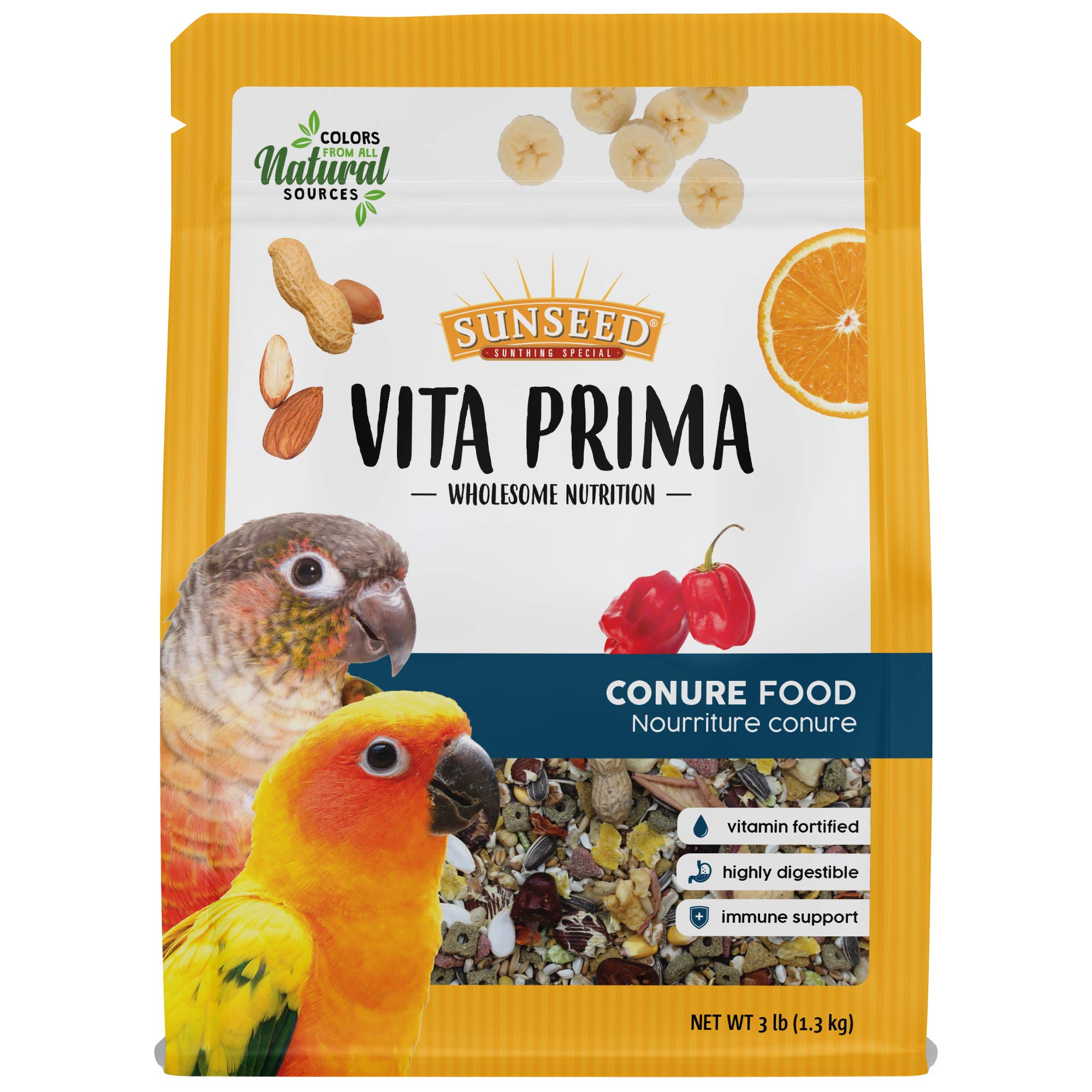 Sunseed Vita Prima Wholesome Nutrition Conure Food, 3 LBS, (Model: 59761)