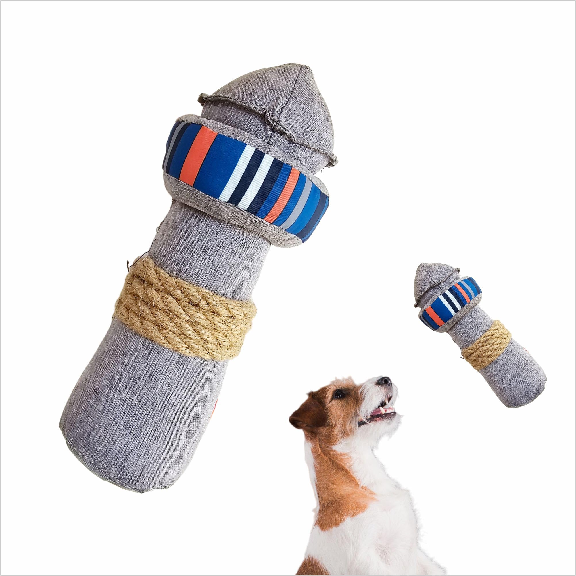 Barkbutler X Fofos S.O.S Light Plush Dog Toy  Multicolour, Squeaker Inside, Recycled Plastic Bottles & Jute Rope Toys For Dogs 