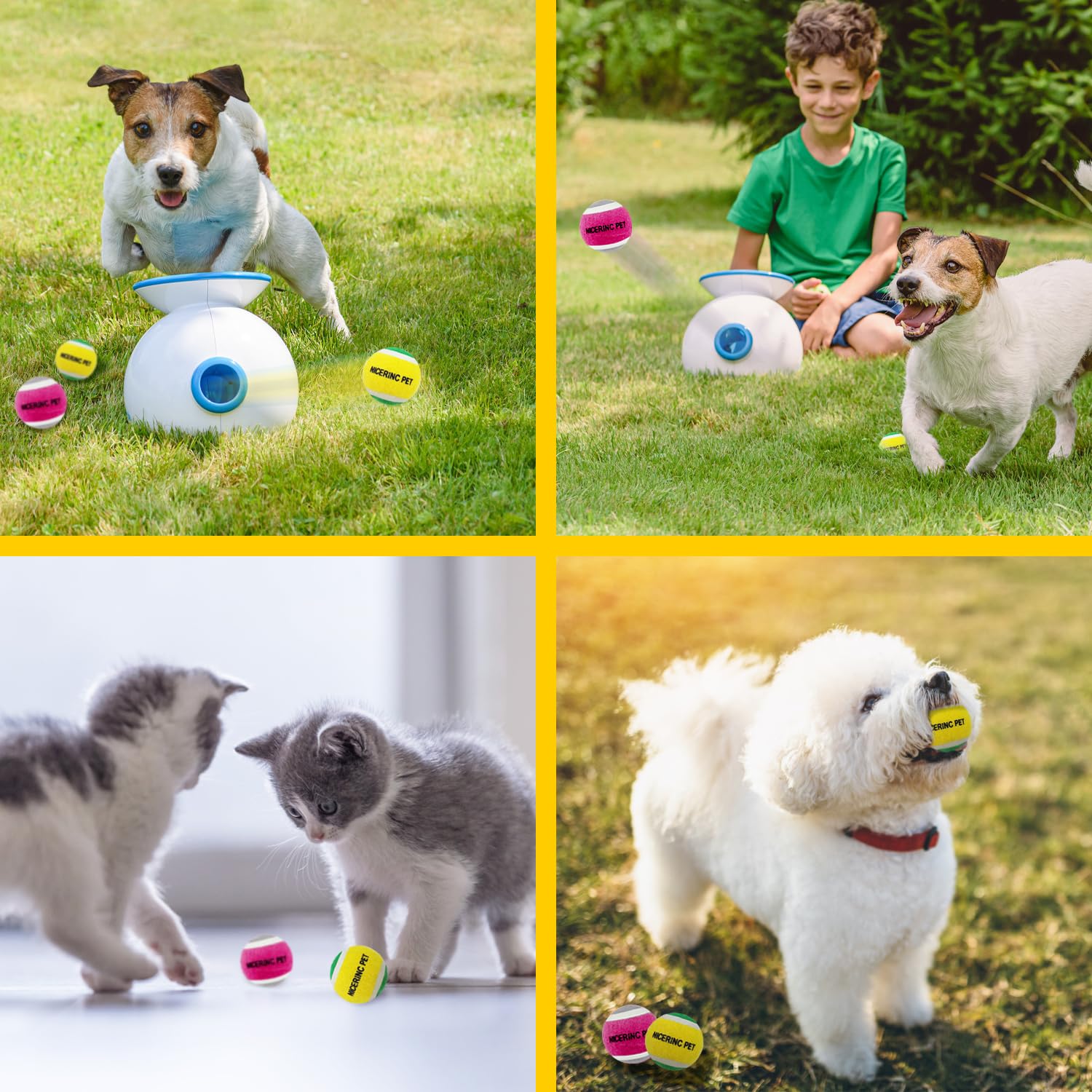 HOCTRAKA, NICERINC PET X-Small Dog Tennis Balls Dog Toys Ball 1.5 Pack of 12, Fit Ball Launchers