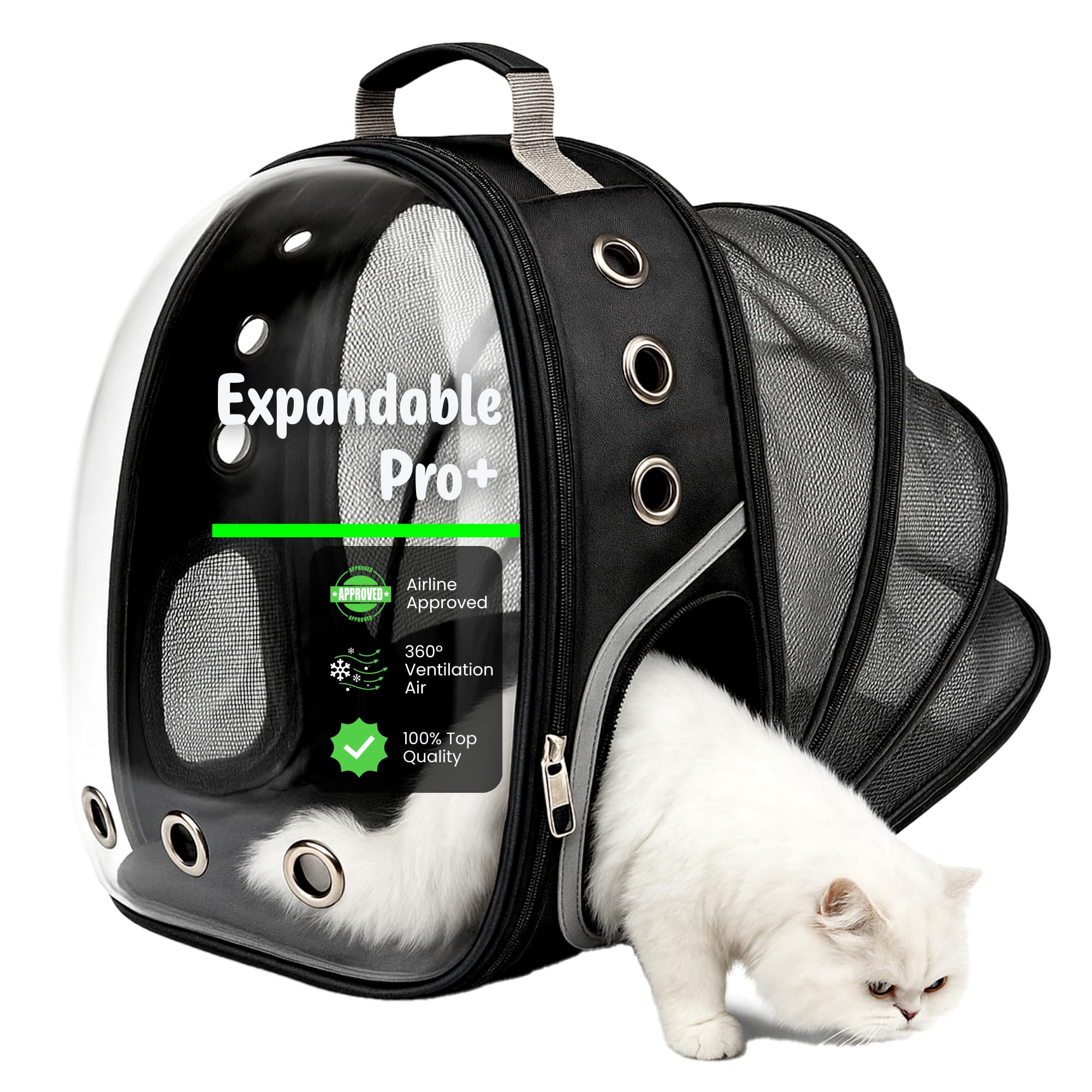 Buraq Expandable Astronaut Bubble Window Pet Carrier Backpack, Breathable Space, Stylish Secure & Ventilated Travel Bag For Cats