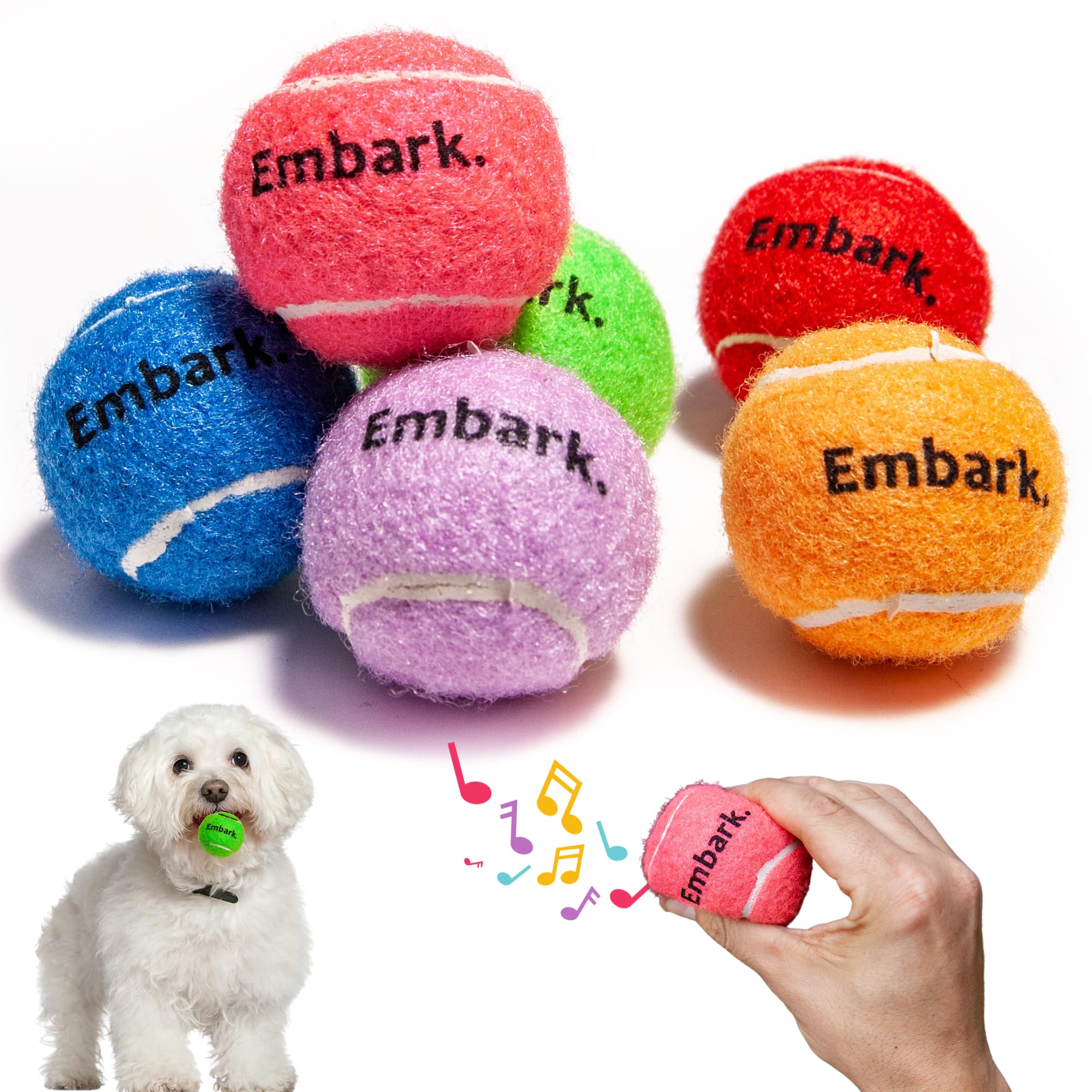 Bundlebee Squeaky Mini Tennis Balls For Small Dogs Puppy - 1.5 Inch - 6 Pack - Dog Toys For Small Dogs, Training Positive Reinforcement, Interactive Fetch Tiny Squeaker Balls For Ball Launcher