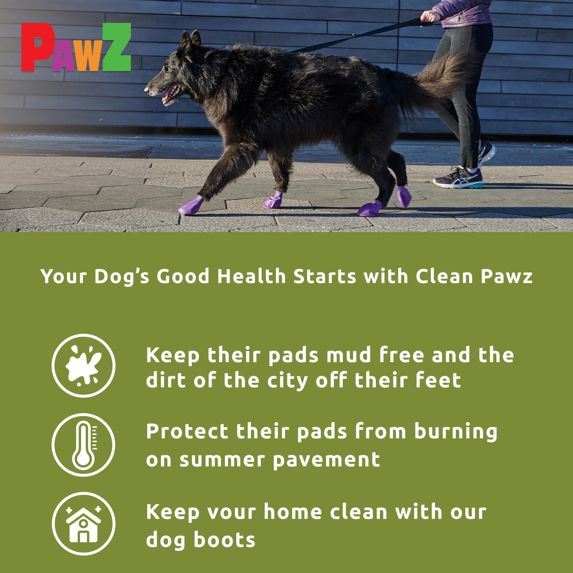PawZ Rubber Dog Boots for Paws up to 4, 24 Total (2 Packs of 12) - All-Weather Dog Booties for Hot Pavement, Snow, Mud, and Rain
