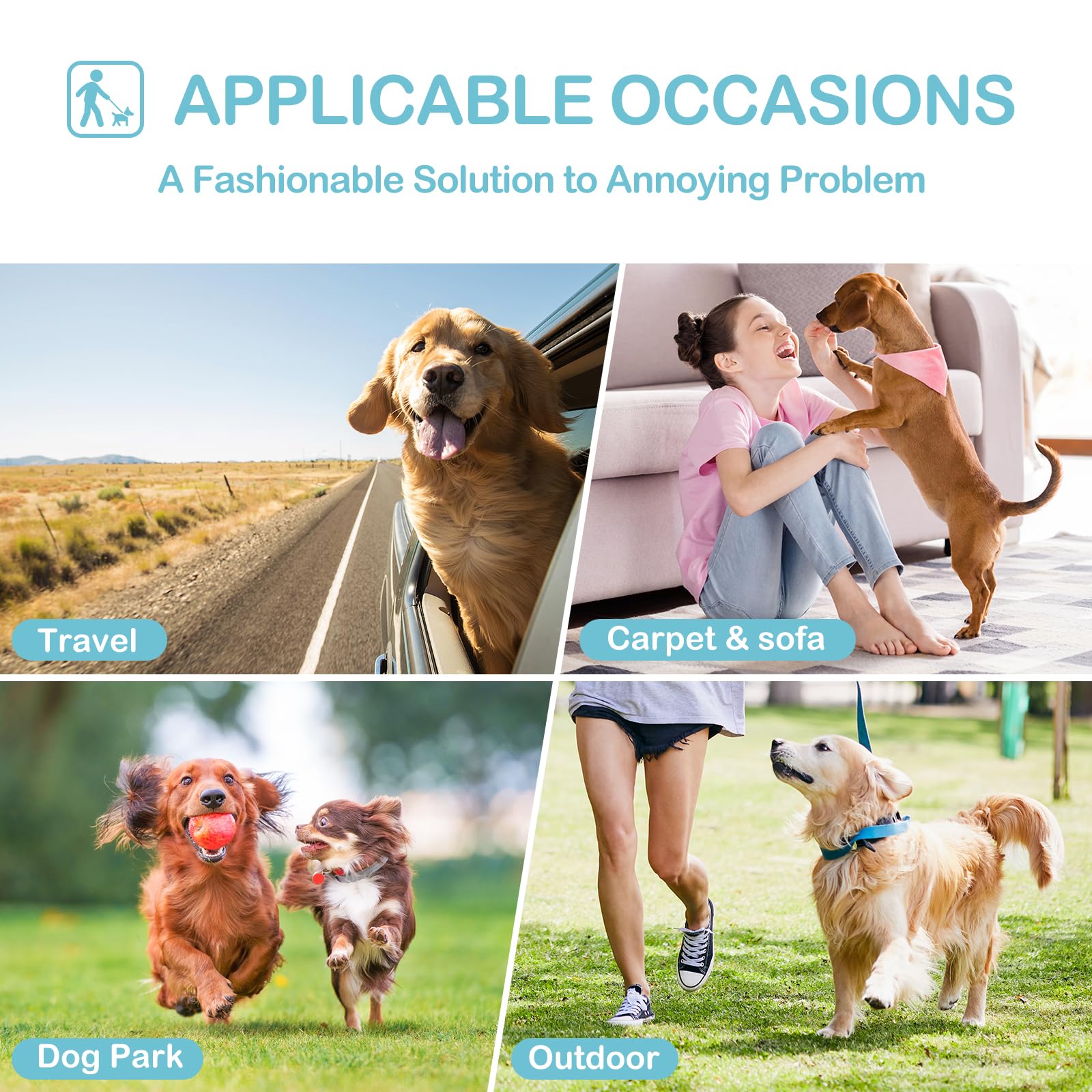 Avont Washable Dog Diapers - Large (18"-24" Waist), Black, Highly Absorbent Polyester, Durable Doggie Diaper Wrap - Model AT-08362435