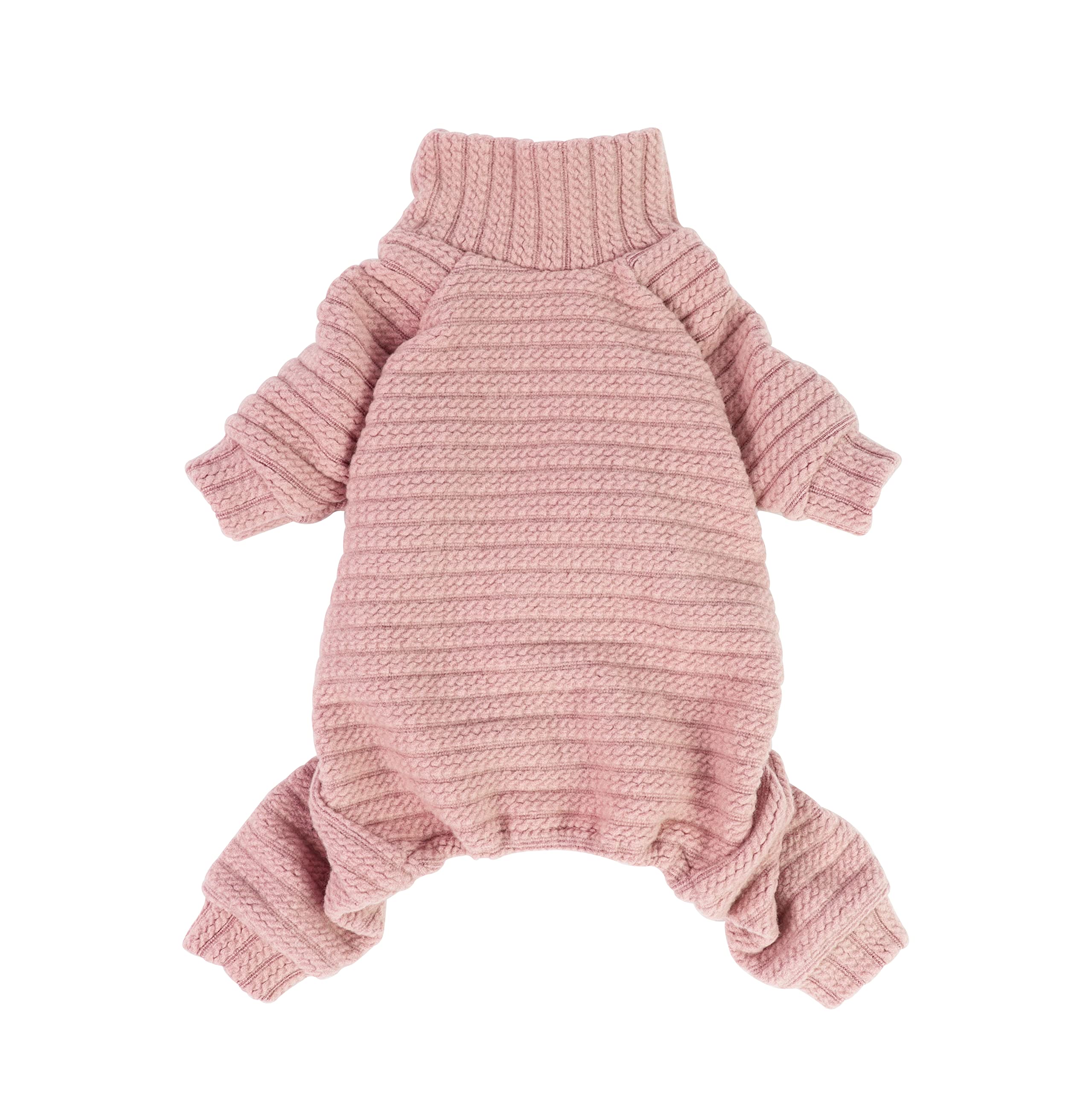 Fitwarm Turtleneck Knitted Dog Sweater Puppy Pajamas Thermal Doggie Winter Clothes Knitwear Pet Coats Cat Apparel Pink Large