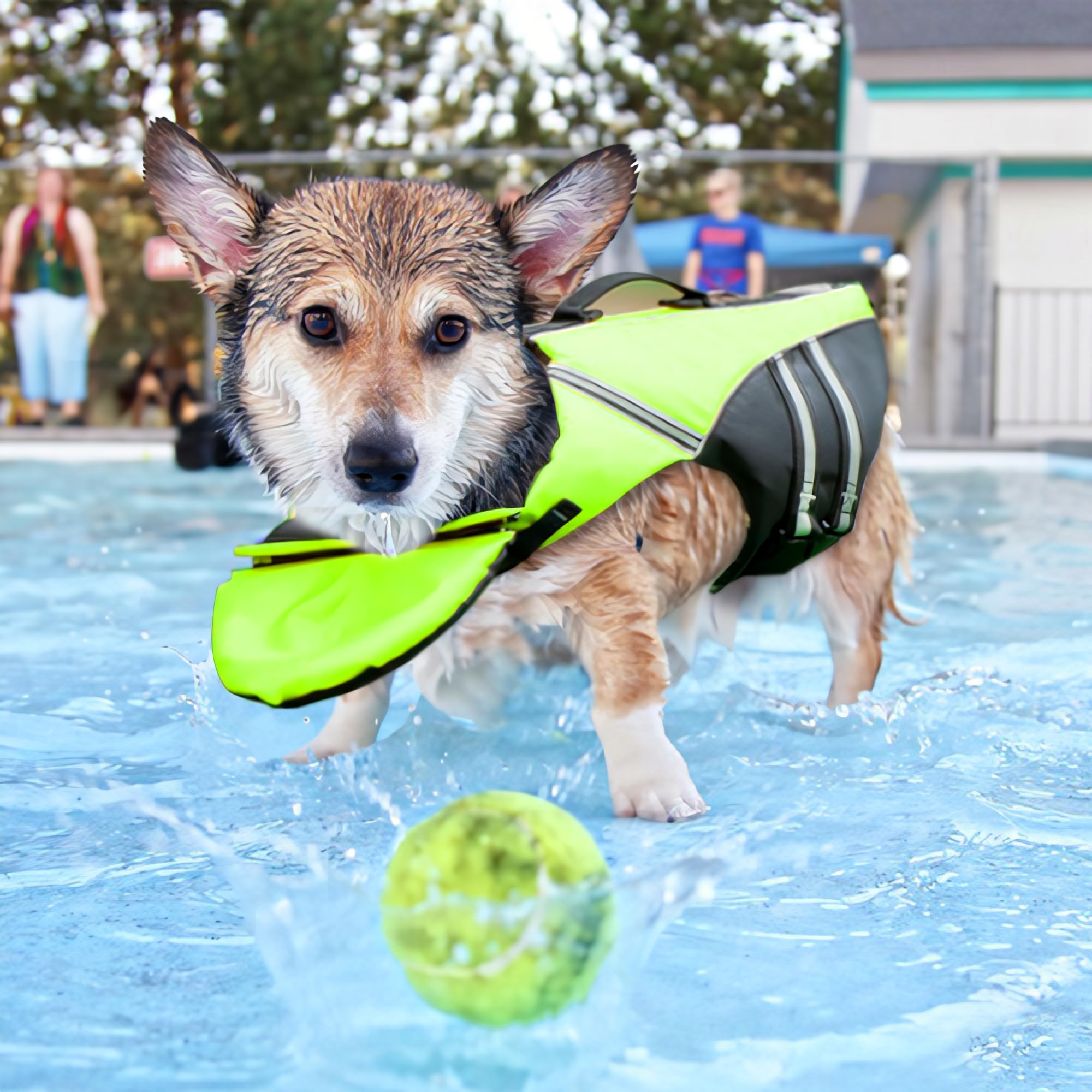 Mklhgty Dog Life Jacket, Reflective Dog Life Vest With Removable Neck Float & High Buoyancy For Swimming And Boating, Ripstop Pe