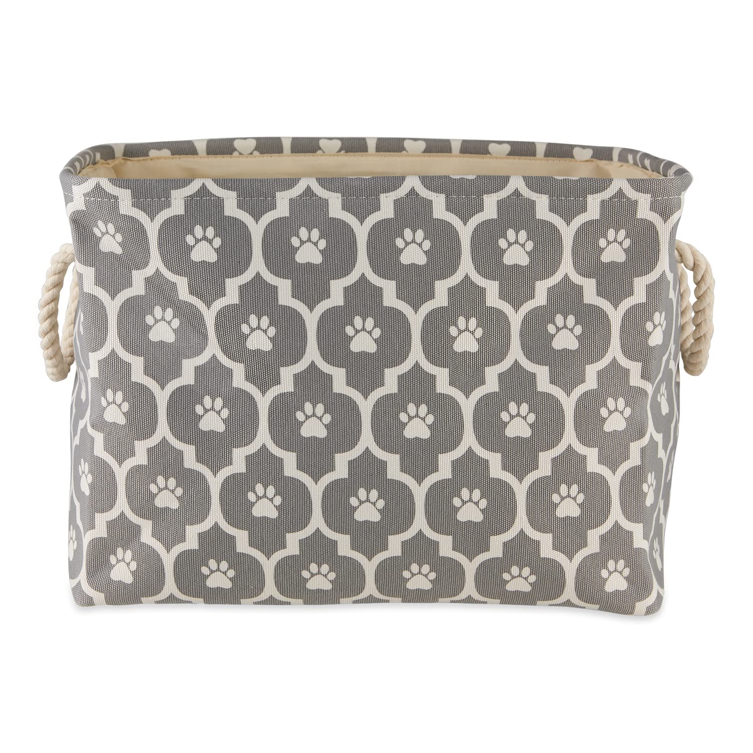 Bone Dry Pet Storage Collection Lattice Paw Print, Gray, Medium Rectangle