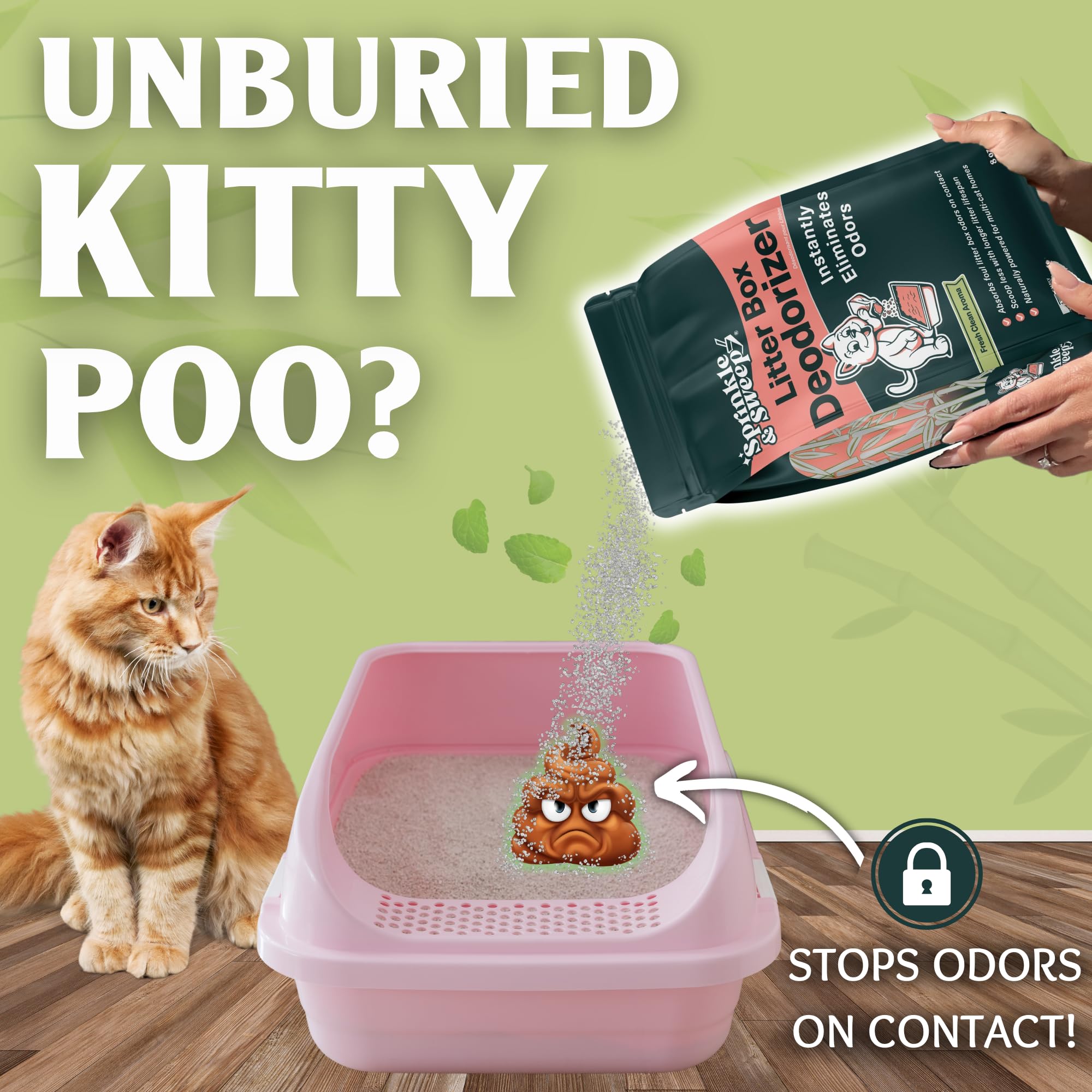 Cat Litter Deodorizer | Odor Eliminator for Litter | Smell Control for Cats | Non-Toxic & Safe for Kittens | Home Odor Neutraliz