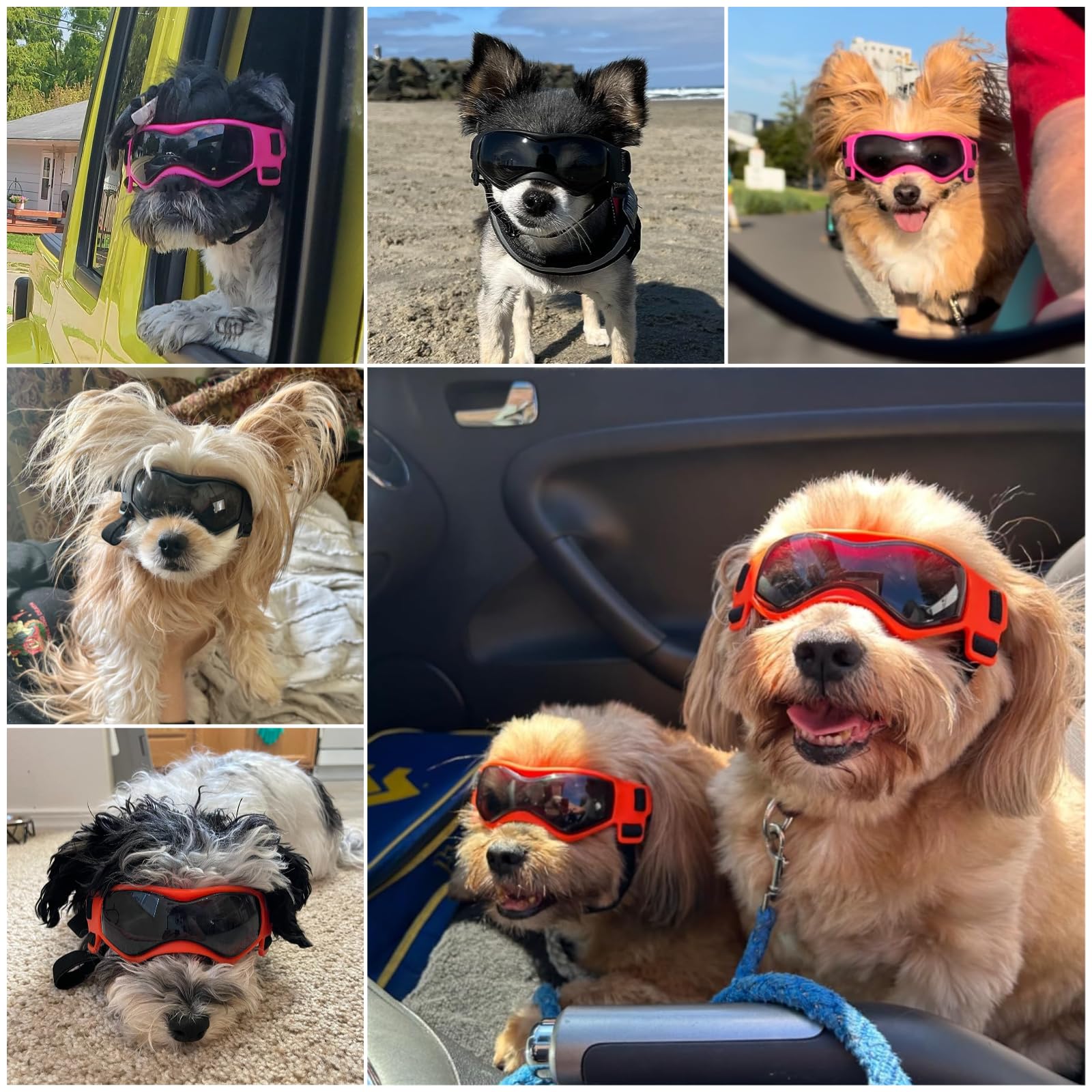 Petleso Dog Goggles Small Breed, Dog Sunglasses Small Breed Dog Eye Sun Light Protection, Uv Protection Goggles For Dog With Adj