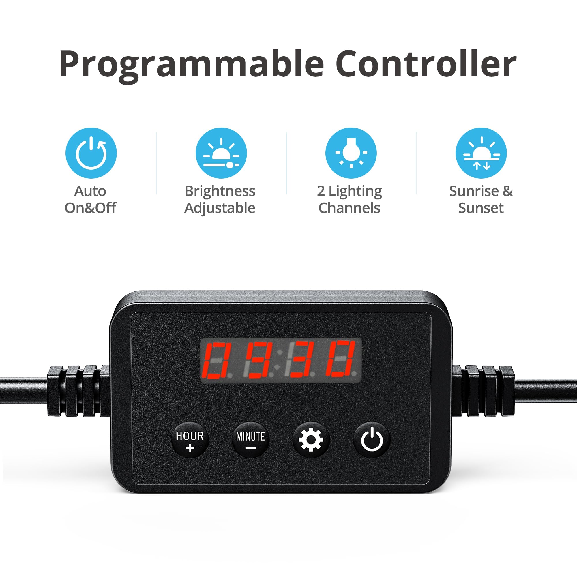 Nicrew Classicled Plus Led Aquarium Light With Timer, 27 Watts, For 36 To 48 Inch Fish Tank Light, Daylight And Moonlight Cycle,