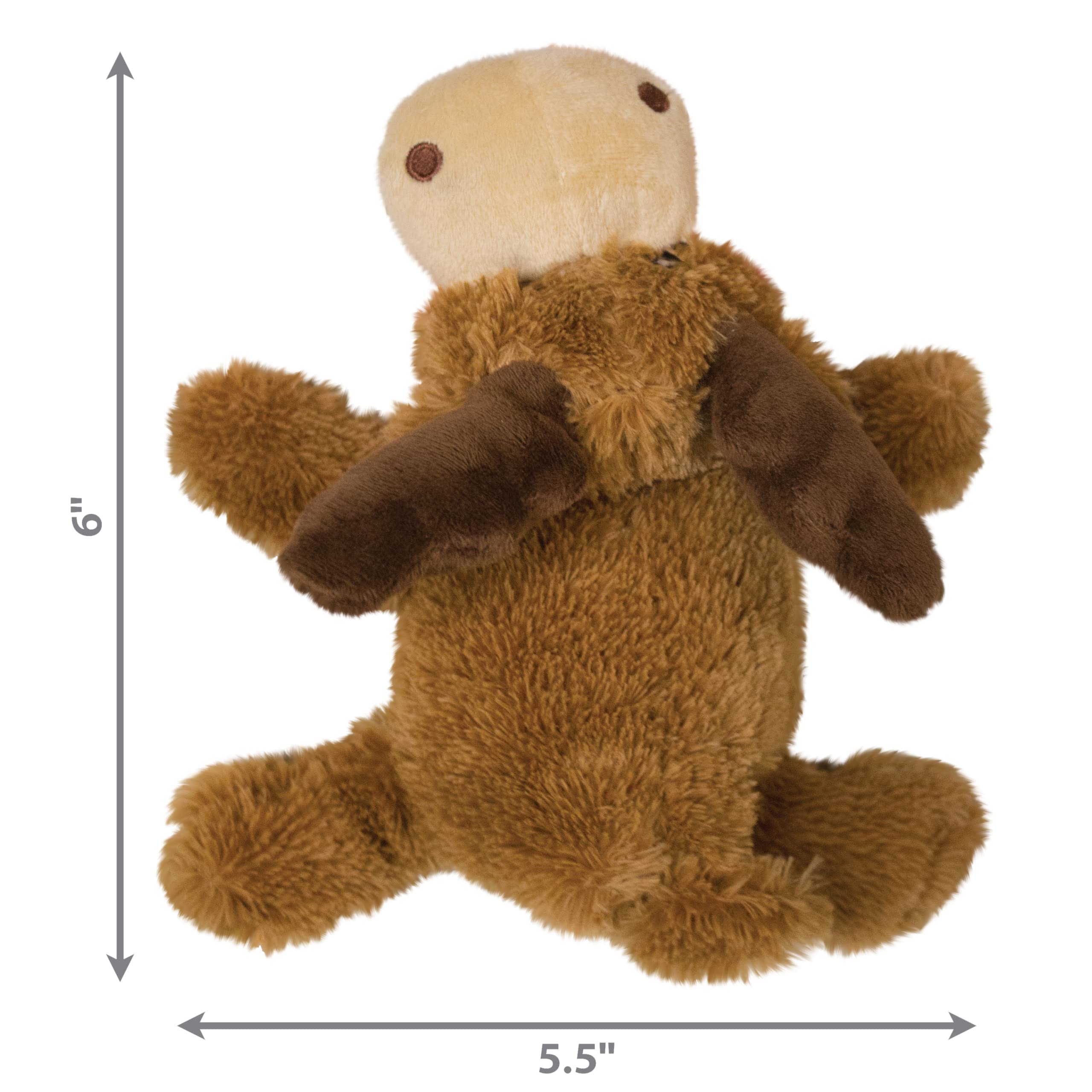 Kong Cozie Marvin Moose - Cute Dog Plush Toy For Indoor Play - Soft Chew Toy & Snuggle Buddy - With Squeaker, Durable Design & Minimal Stuffing - For Small/Medium Dogs