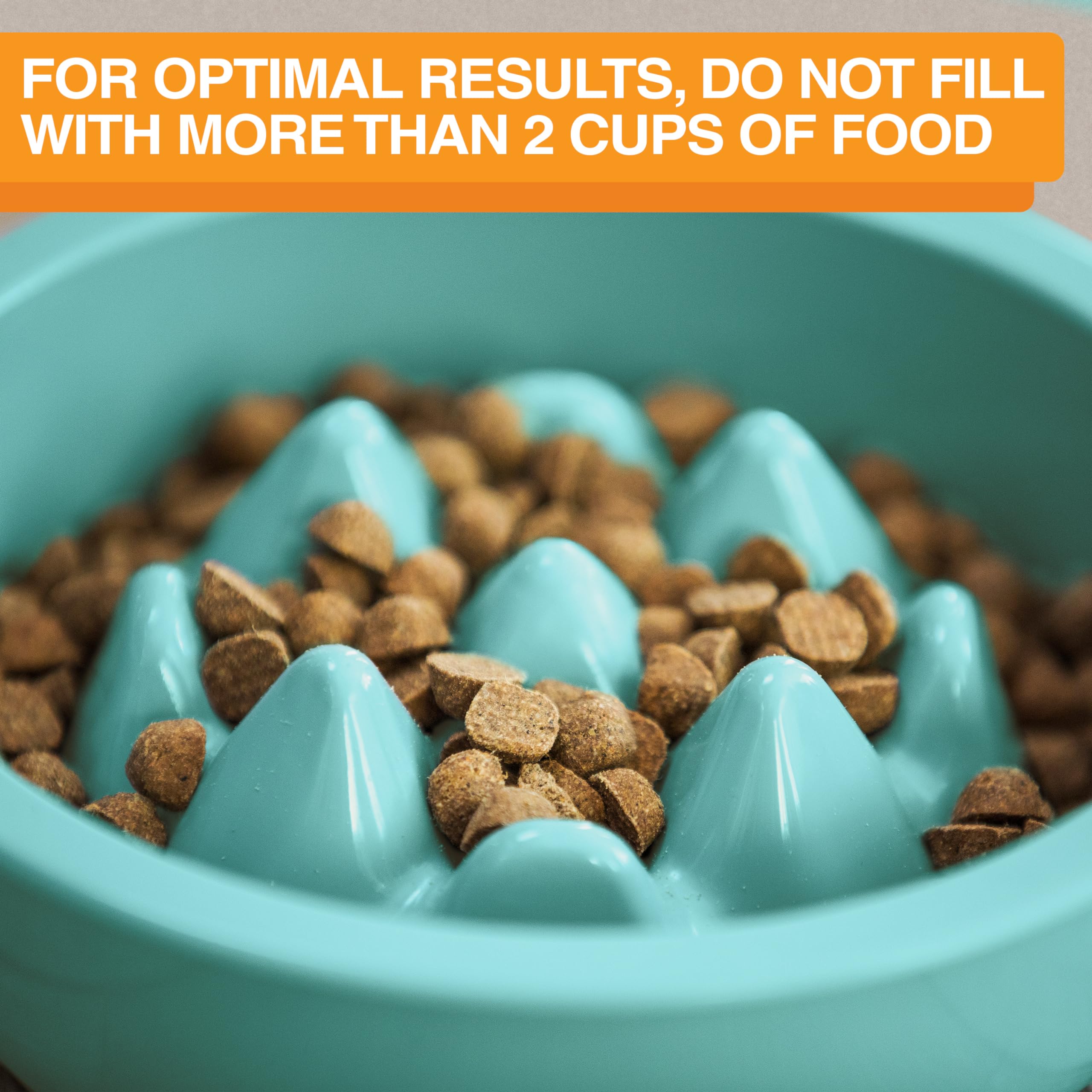 The Niner Slow Feed Bowl - Raised Peaks Slow Down Pets Eating - Fits Elevated Feeders Including Neater Feeder Large Sizes - Gent
