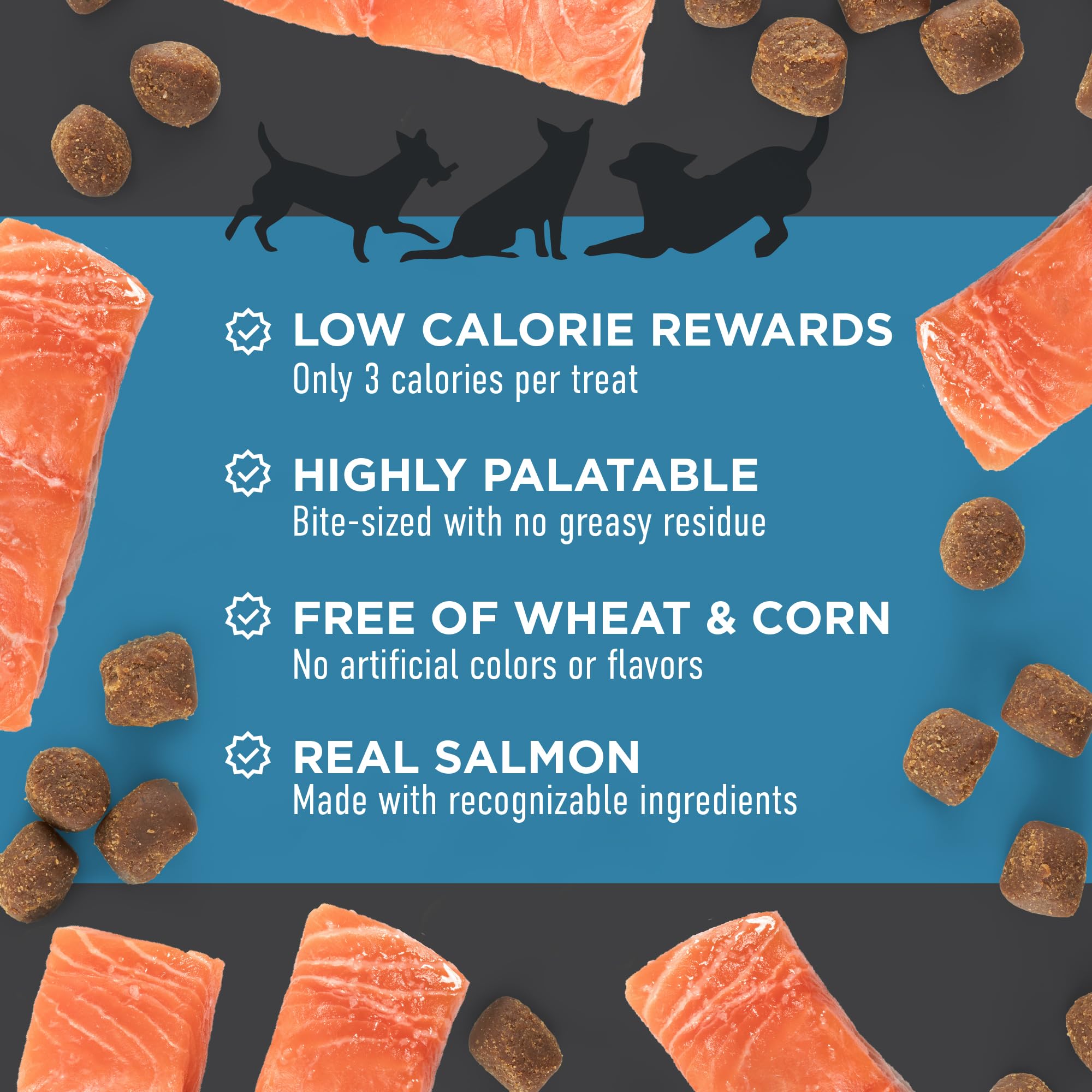 Cloud Star Tricky Trainers Soft & Chewy Dog Training Treats 5 oz Pouch, Salmon Flavor, Low Calorie Behavior Aid with 130 treats
