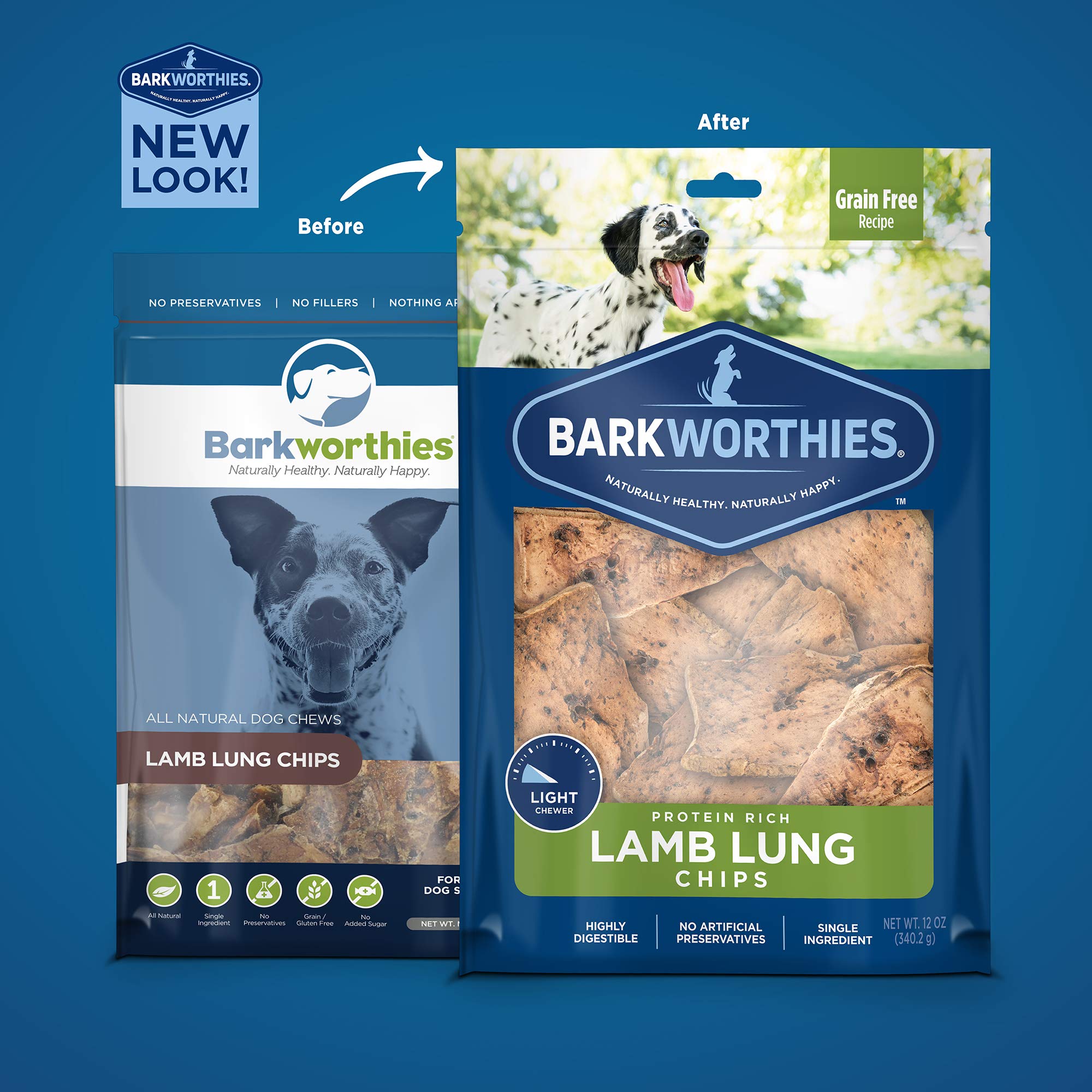 Barkworthies Lamb Lung Chips - 12 oz (Pack of 1) - All-Natural, Highly Digestible, Promotes Dental Health