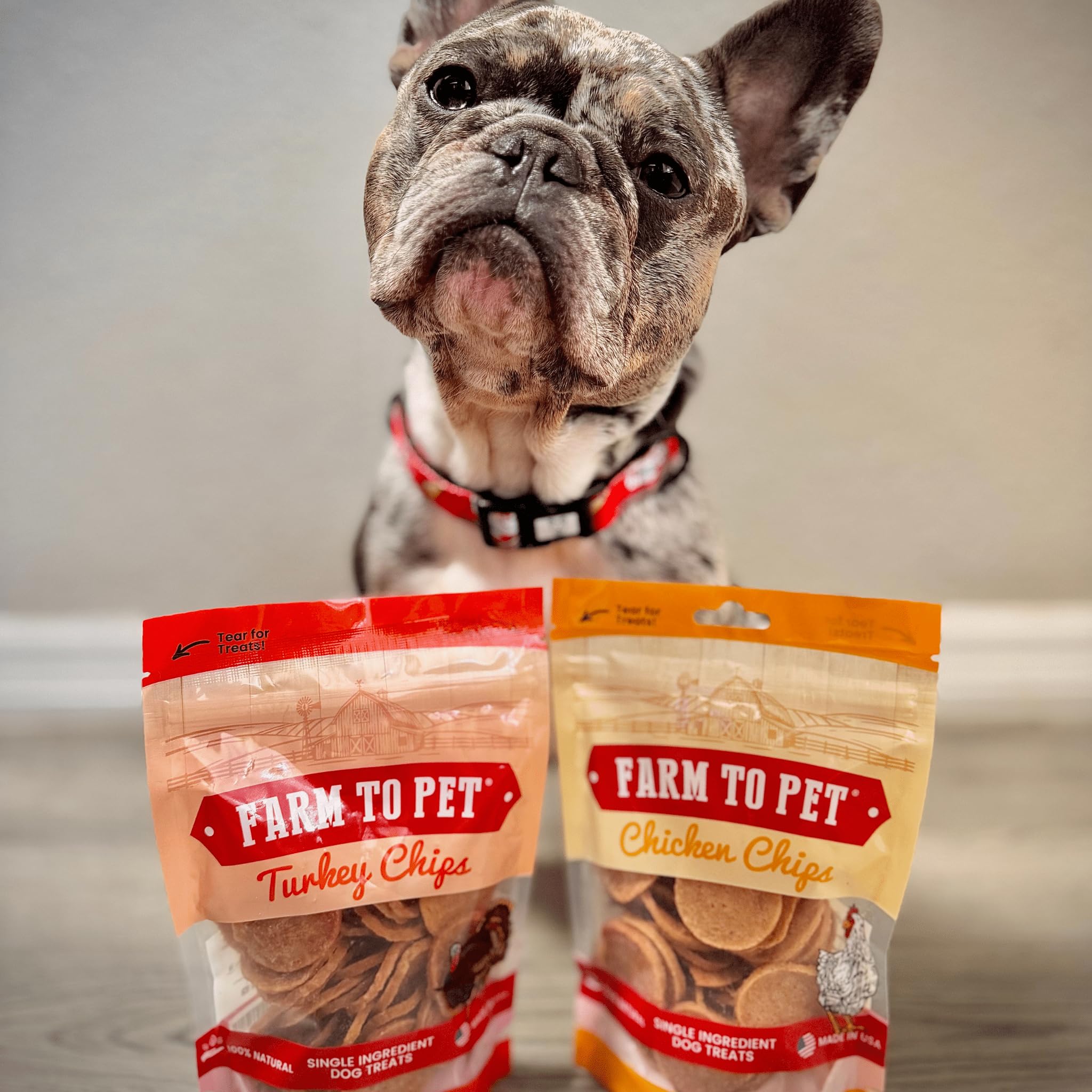 Farm To Pet - Dog Training Treats Chicken & Turkey Chip Protein Pack, 100% All Natural, Single Ingredient Training Treats, Made
