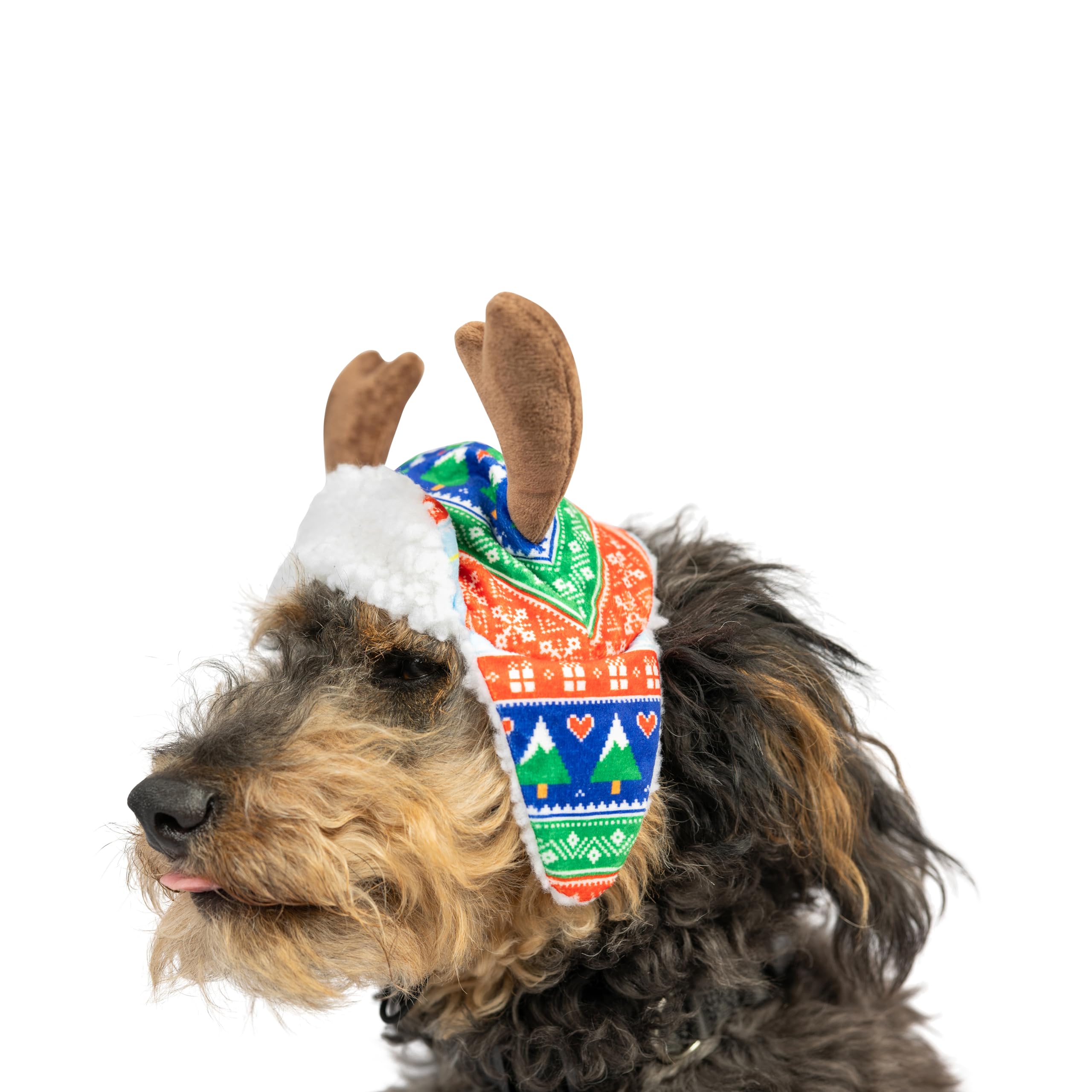 Huxley & Kent Pet Hat | Ugly Sweater Antler (Medium) | Fun Christmas Holiday Hat For Dogs/Cats | Cute, Comfortable And Fun | Snu