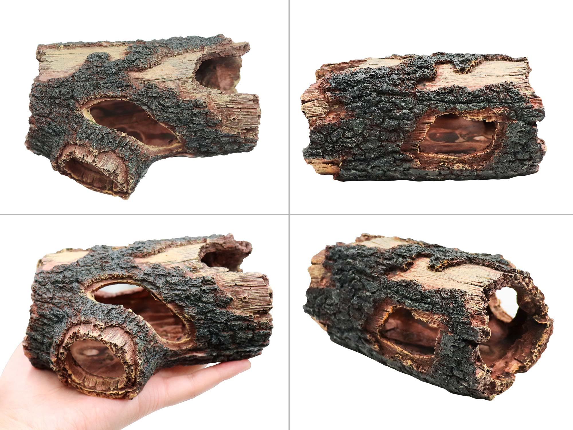 Resin Simulation Tree Hideout, Reptile Tank Accessories, Hermit Crab Climbing Toy, Terrarium Habitat Decor for Hermit Crab, Spid