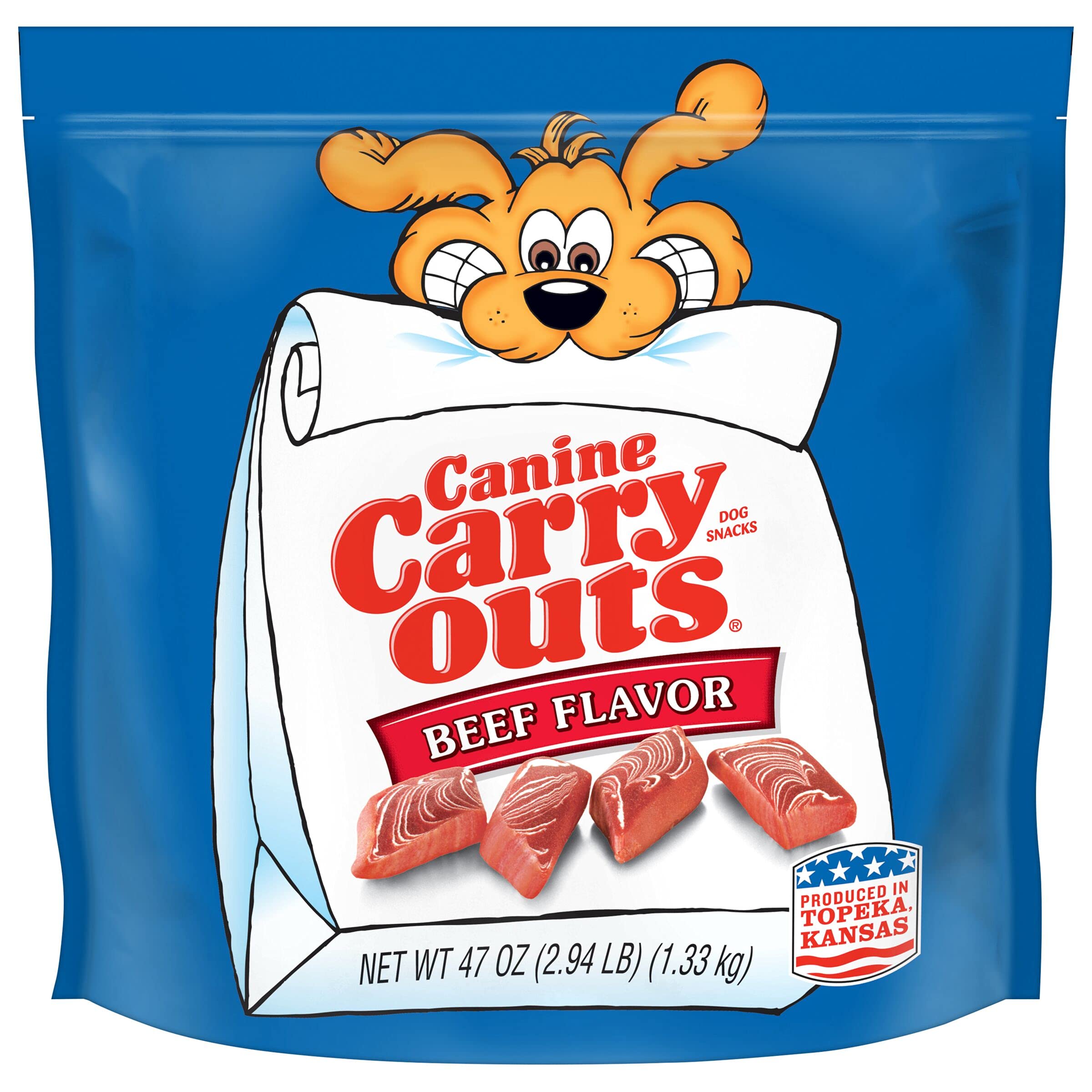 Canine Carry Outs Beef Flavor Dog Treats, 47 Ounce Bag (Pack of 4)