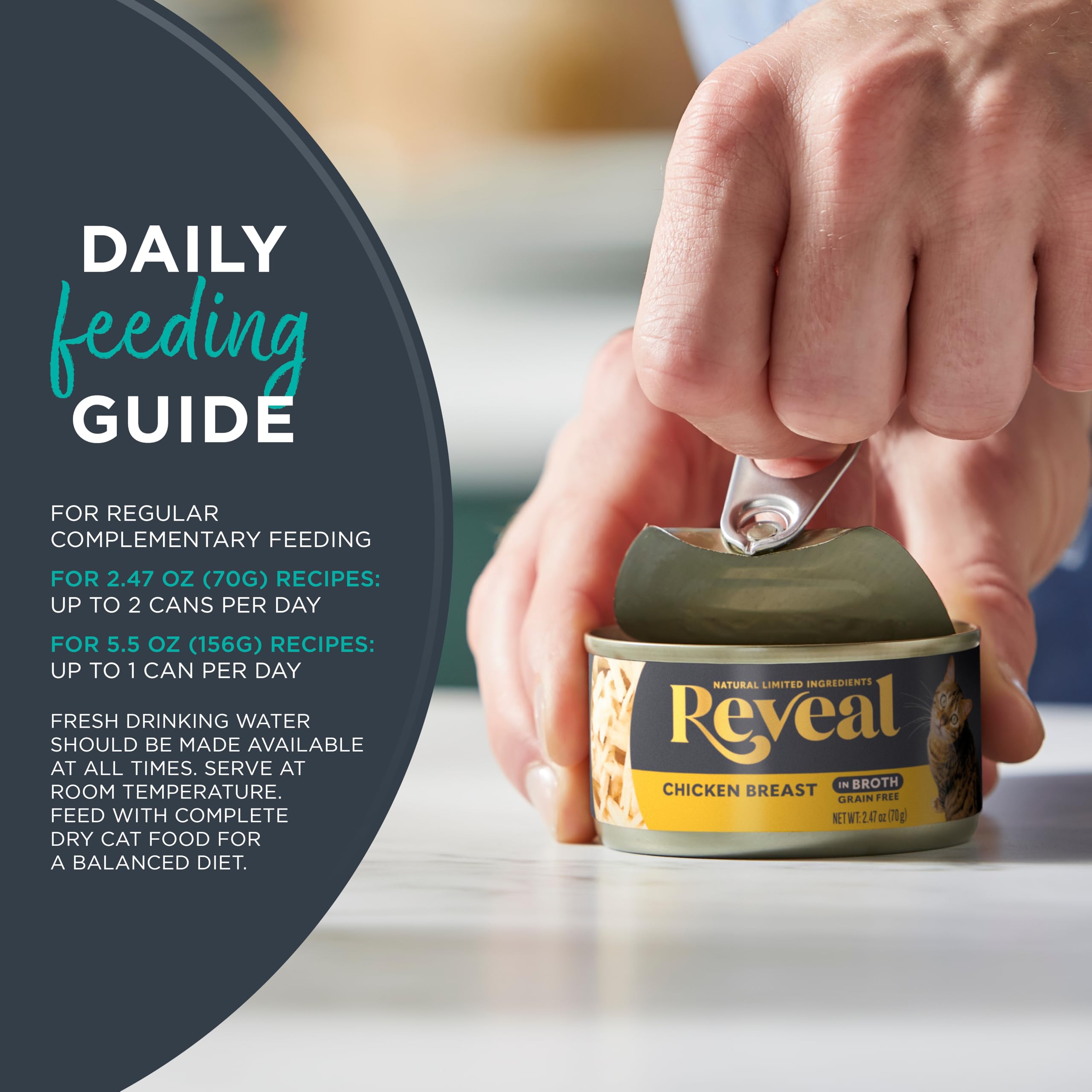 Reveal - Grain Free | Wet Canned Cat Food | 2.47oz - 24 Pack - Premium Nutrition, 100% Natural, No Additives, and Limited Ingred