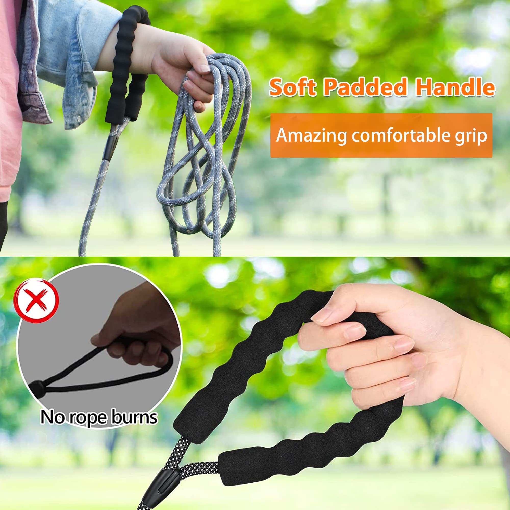NTR Long Dog Leash, 20FT Reflective Dog Leash with Swivel Lockable Hook and Comfortable Padded Handle, Puppy Leash for Walking,