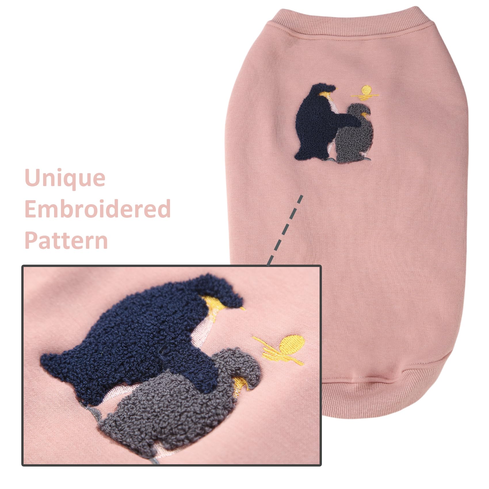 Fall & Winter Dog Sweatshirt, Warm & Comfortable, Large Coverage Dog Clothes (Pink-Large)