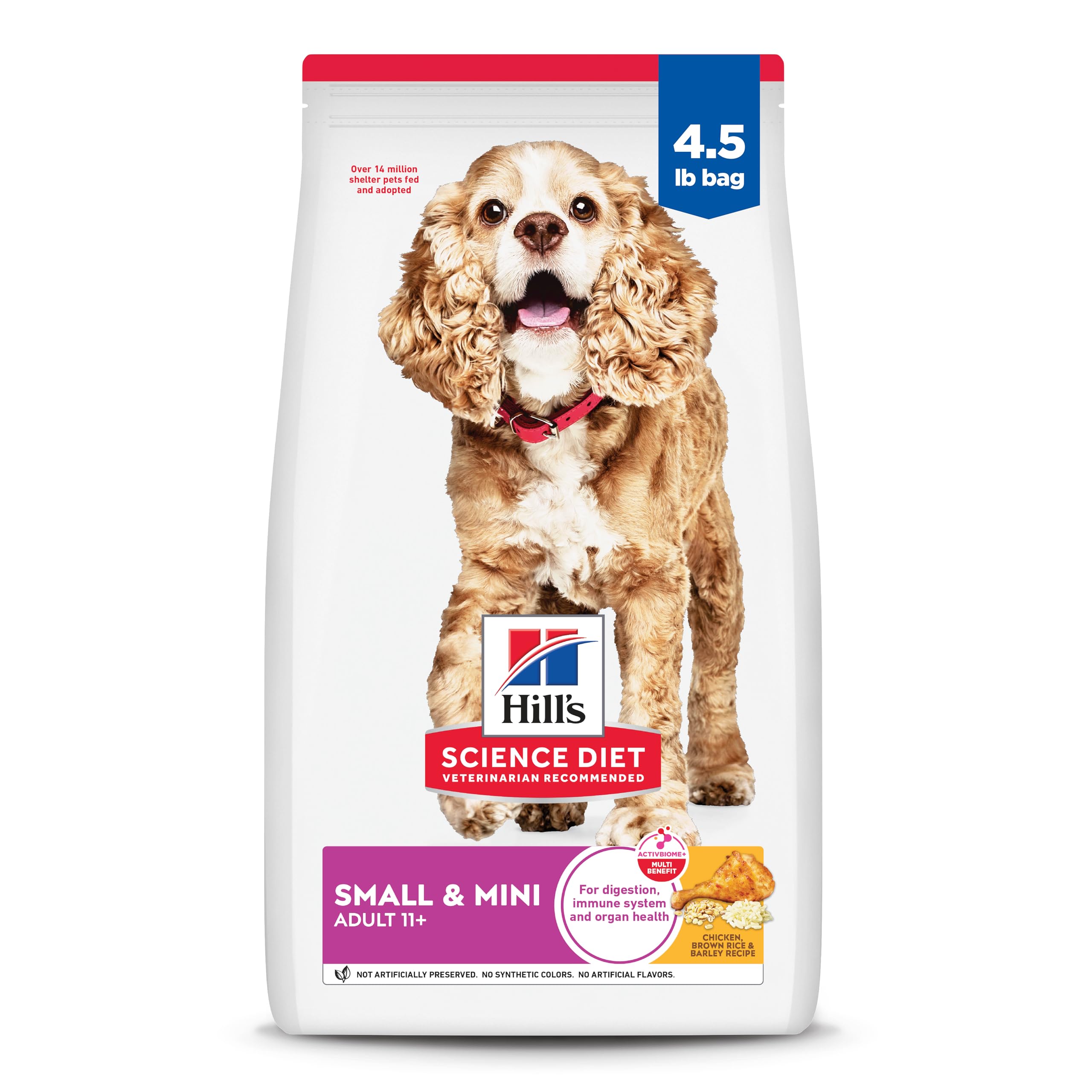 Hills Science Diet Small & Mini, Senior Adult 11+, Small & Mini Breeds Senior Premium Nutrition, Dry Dog Food, Chicken, Brown R