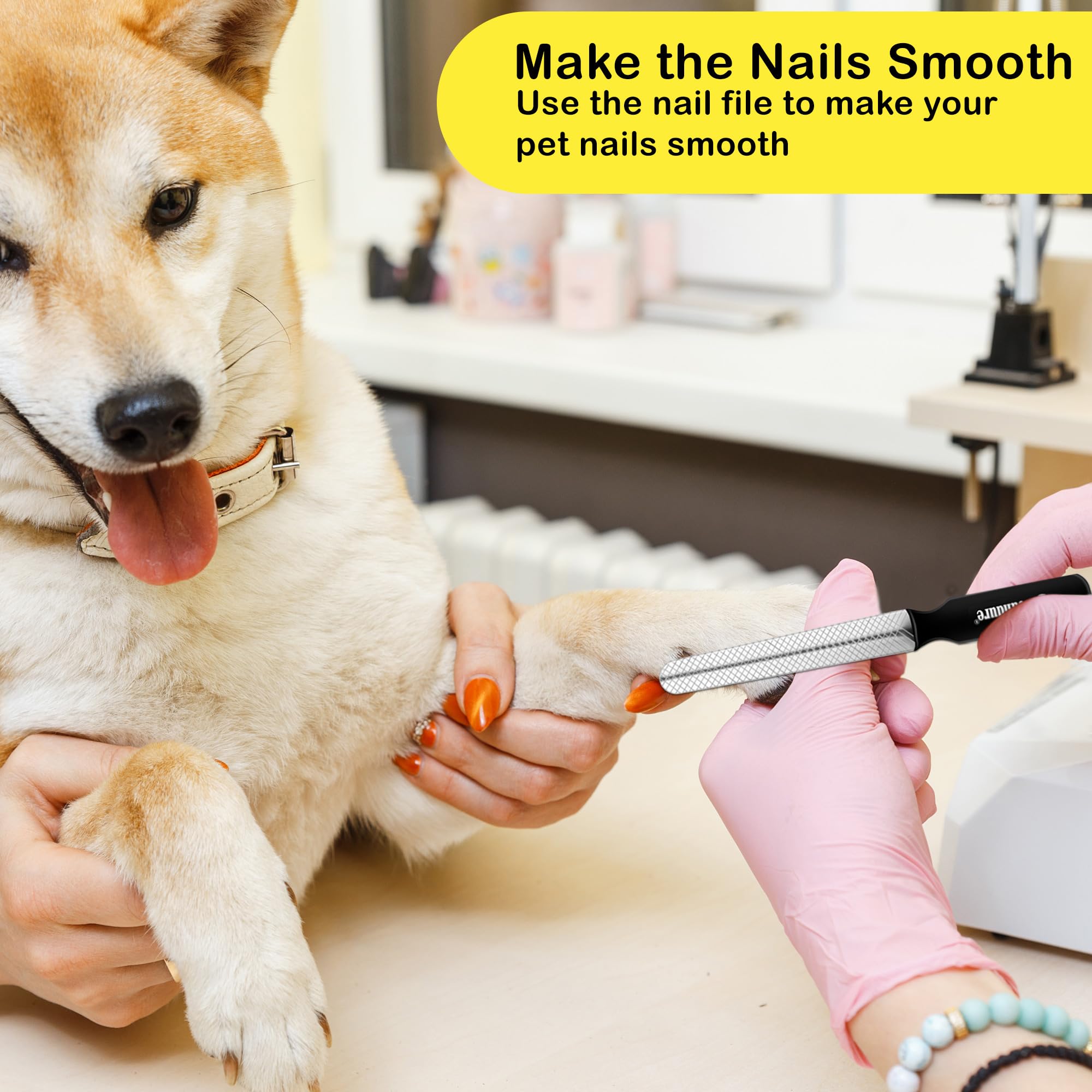 Candure Dog Nail Clippers - Professional Stainless Steel Trimmers for Small to Medium Breeds, Medium Size, Yellow, Model GB