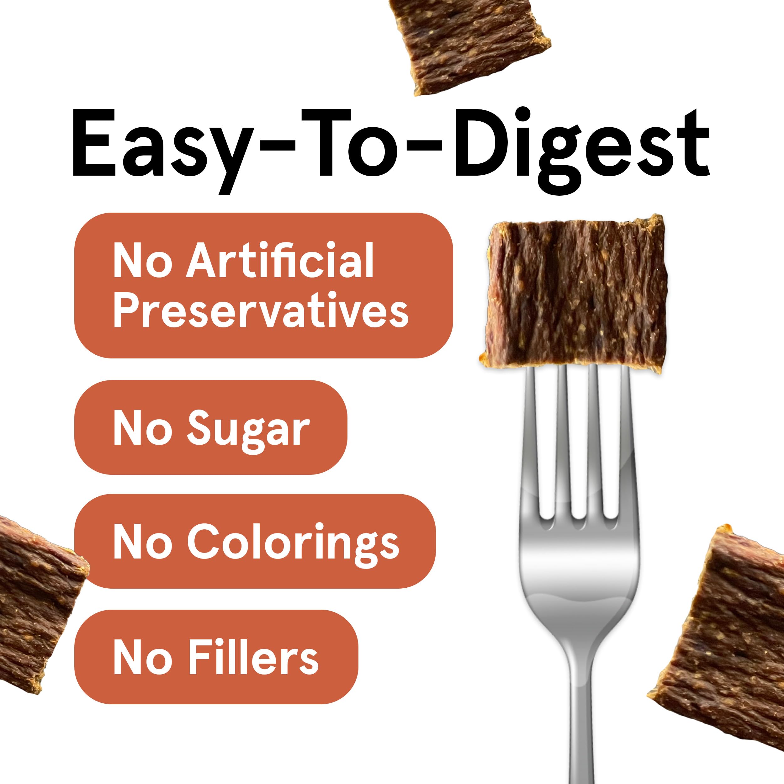 Real Meat Dog Treats - 12oz Bag of Bite-Sized Air-Dried Venison Jerky for Dogs - Grain-Free Jerky Dog Treats Made up of 95% Huma