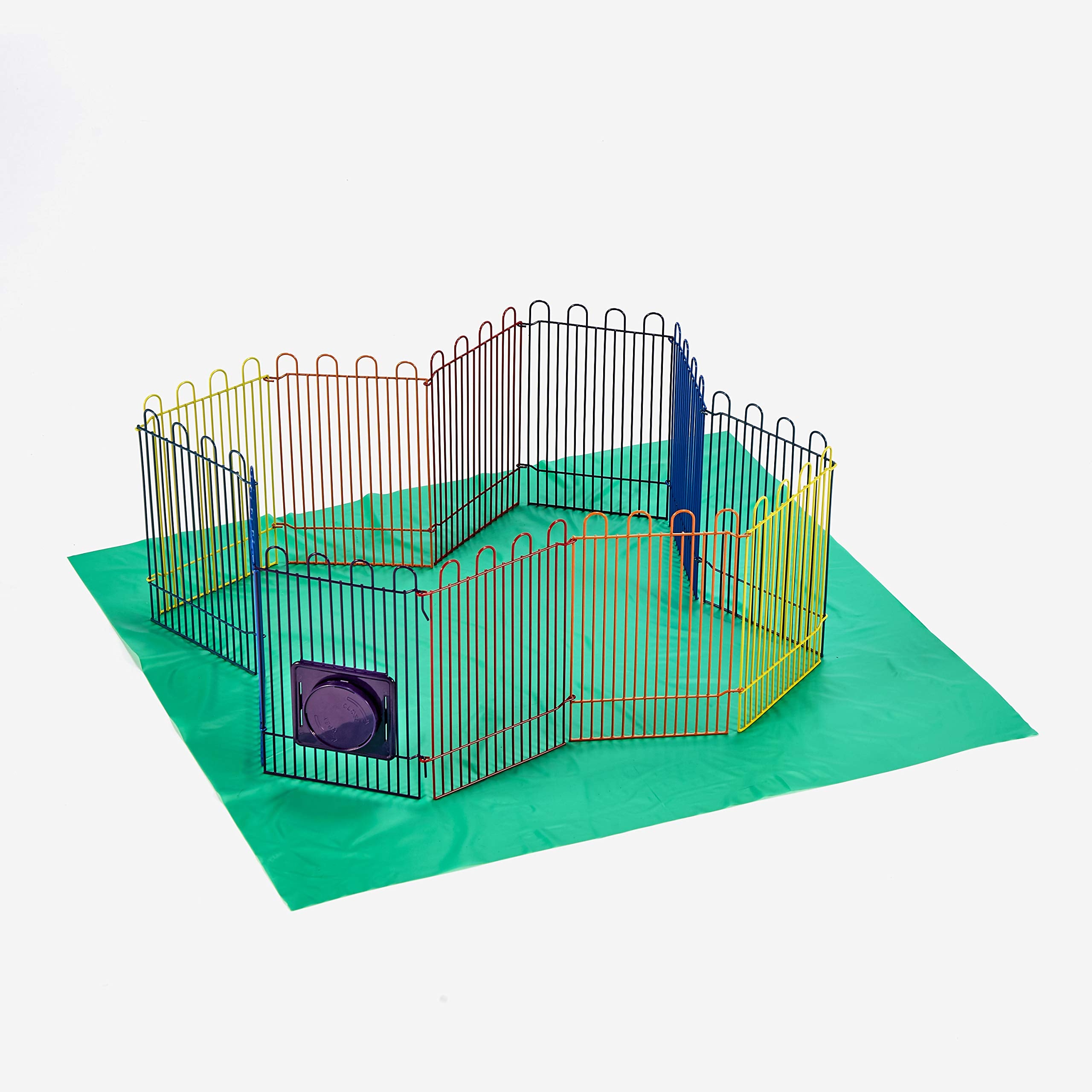 Kaytee CritterTrail Playpen with Mat for Pet Gerbils, Hamsters or Mice Blue Small