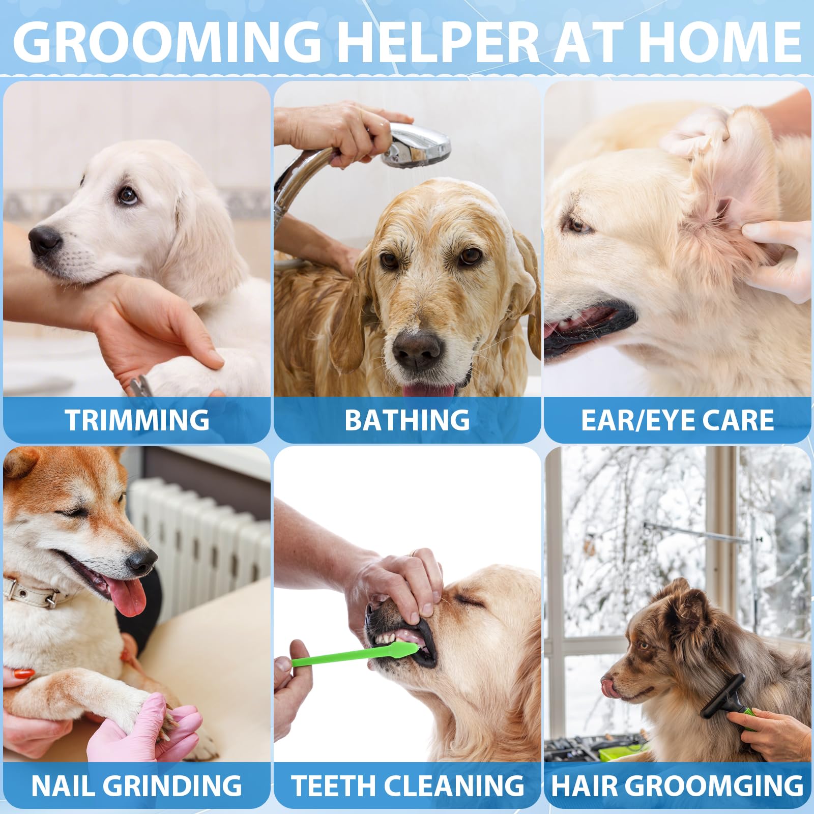 Pet Grooming Hammock Harness for Cats & Small Dogs (XXS), Dog Nail Trimming Sling with Clippers, Scissors & Nail File, Hanging H