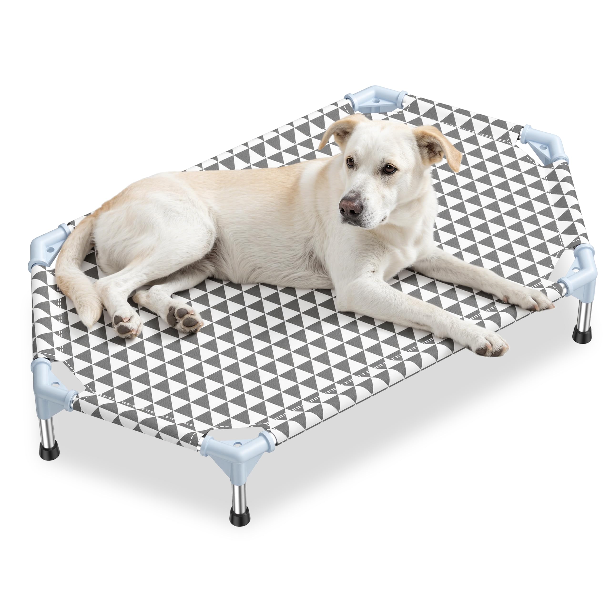 Kuntrust Elevated Outdoor Dog Bed (6 Sided Medium, Triangle)