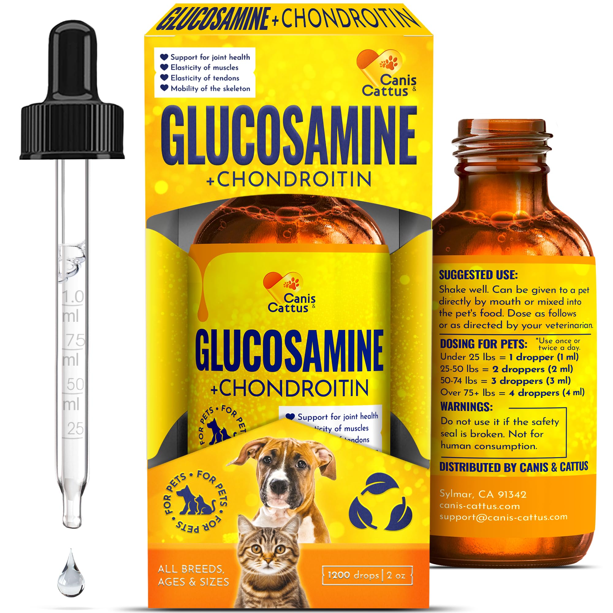 Joint Supplement for Dogs and Cats to Care for Ligaments, Muscles - Glucosamine for Dogs + MSM + Chondroitin - Natural Beef Flav