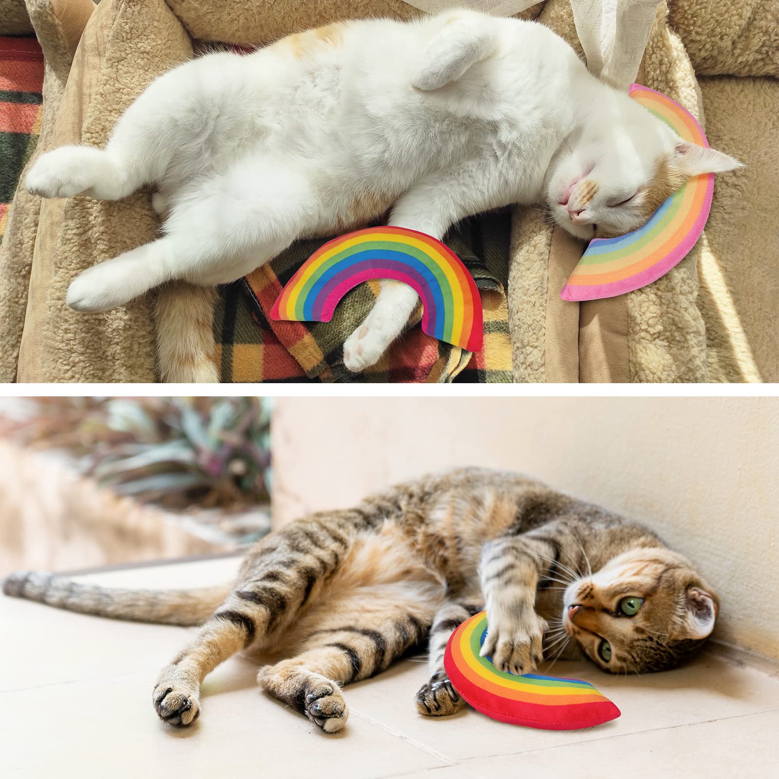 Etekyer Catnip Toys, Catnip Toys For Cats, Cat Toys, Cat Toys For Indoor Cats, Cat Toys With Catnip, Interactive Cat Teething Chew Toys Cat Pillow Toys For Kitten Kitty, 2 Pack