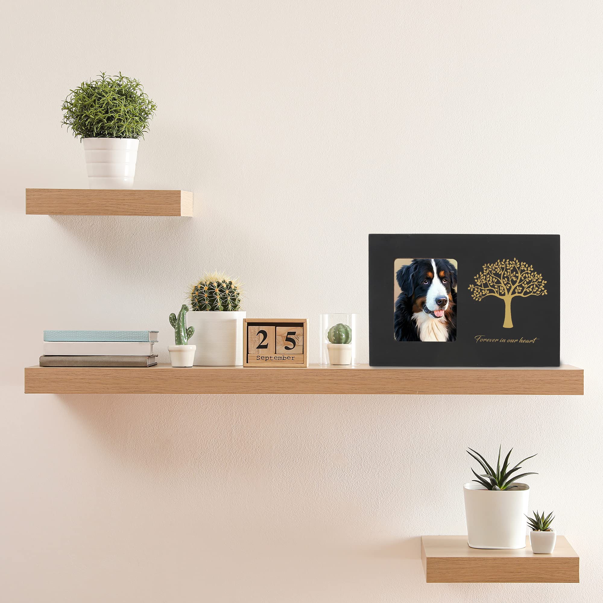 Newdream: Medium Black Dog Urn For Ashes With Forever In Our Hearts,With Photos Suitable For Dogs Under 100 Lbs.