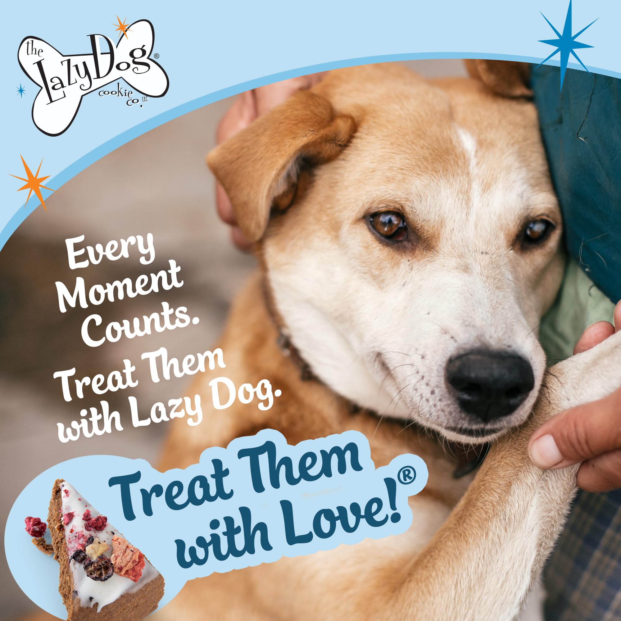 The Lazy Dog Cookie Co. Original Pup-Pie, Happy Adoption Day, Dog Celebration Treat, Gotcha Day, Pre-Sliced into 10 Dog Biscuits
