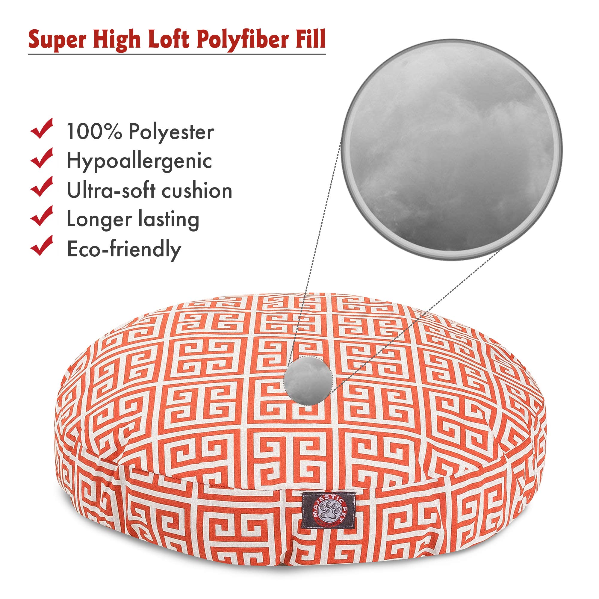 Orange Towers Medium Round Indoor Outdoor Pet Dog Bed With Removable Washable Cover By Majestic Pet Products