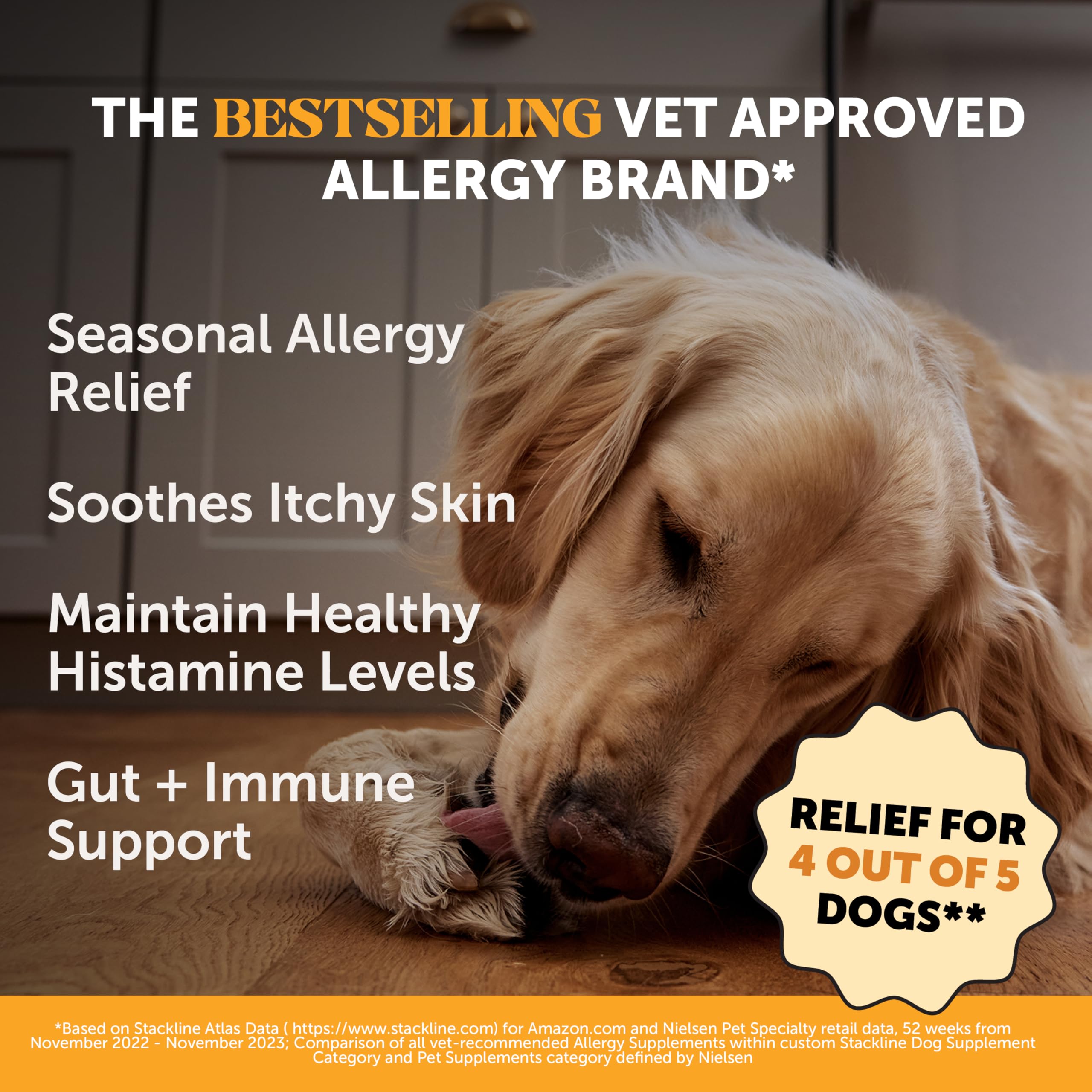 Pet Honesty Dog Allergy & Itch Relief - Advanced Itch Supplement with Probiotics for Dogs - Immune Support & Skin Relief for Sea