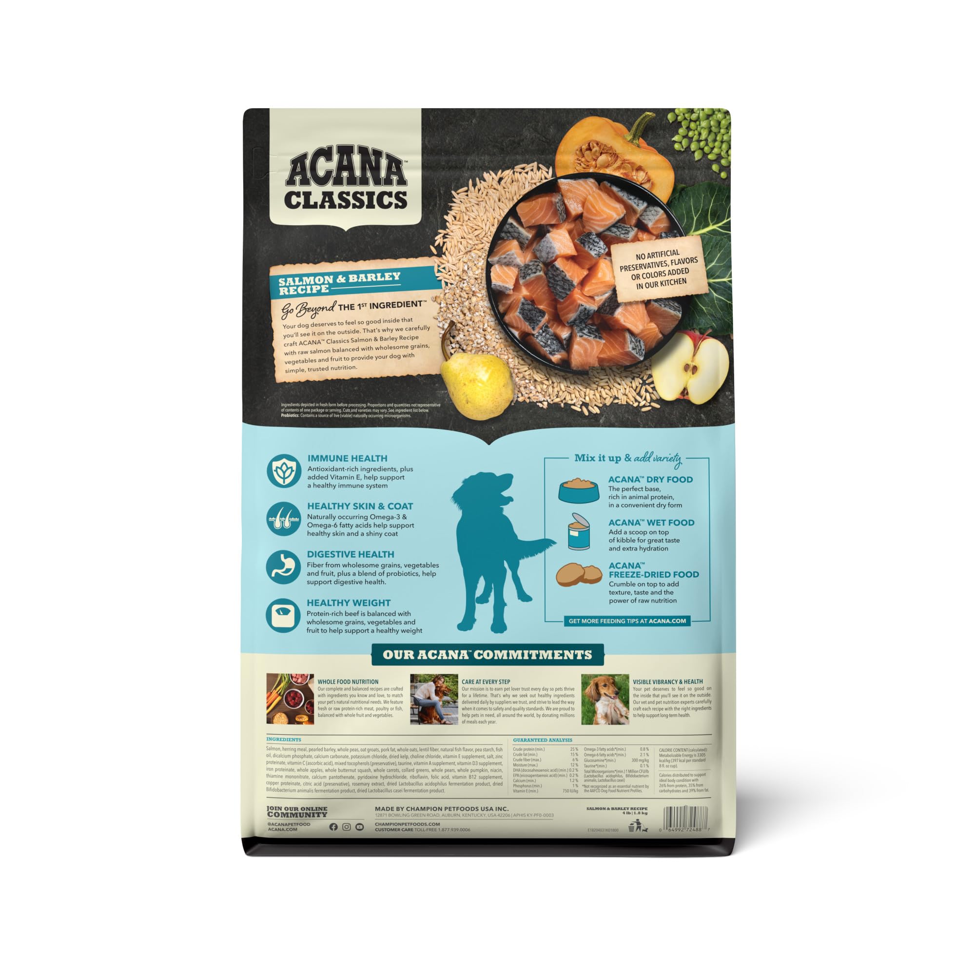 ACANA Classics Dry Dog Food Salmon and Barley Recipe 4lb Bag