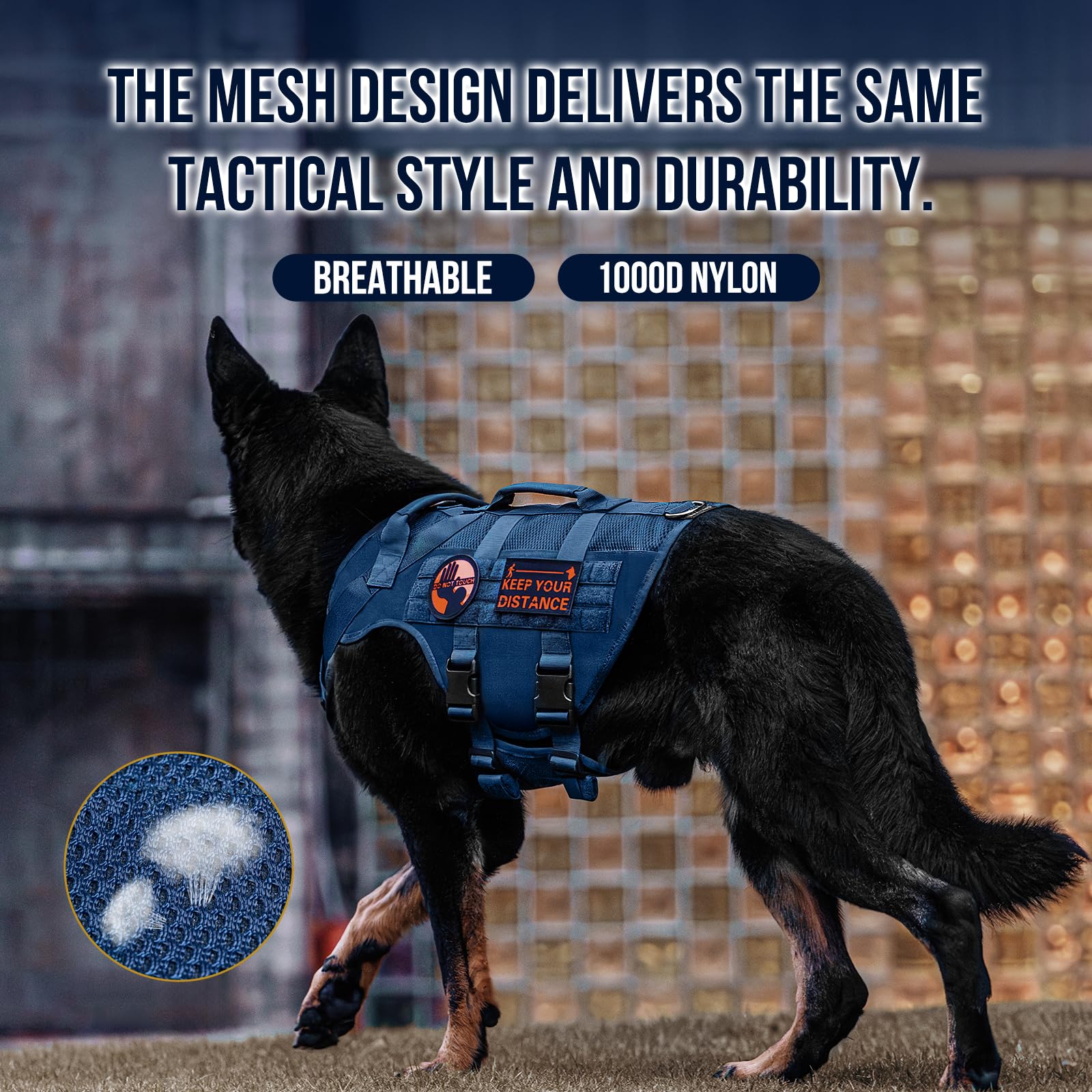 Onetigris No Pull Tactical Dog Harness For Small Medium Dog, Mesh Design Service Dog Vest Breathable Military Dog Molle Vests Wi