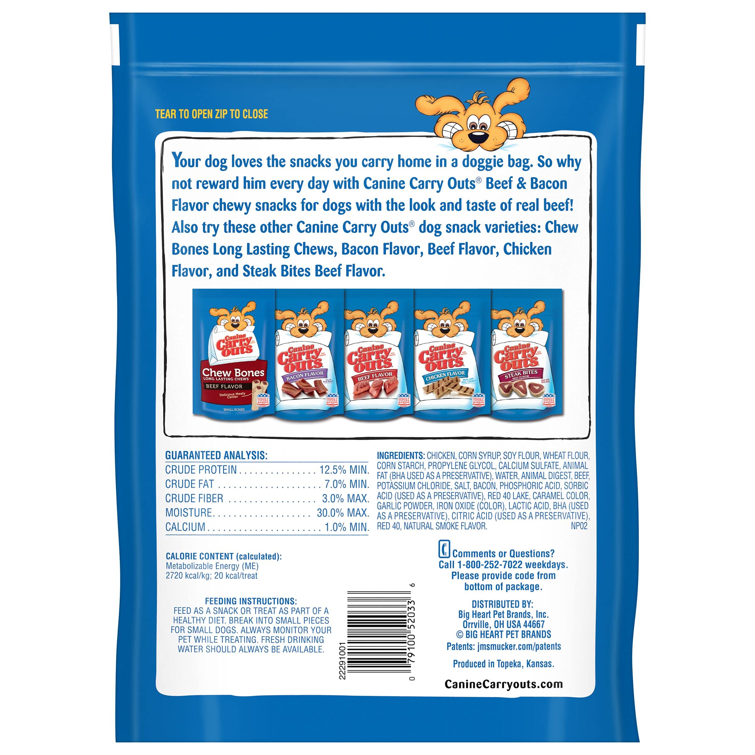 Canine Carry Outs Dog Treats, Beef & Bacon Flavor, 22.5 Ounce (Pack of 4)