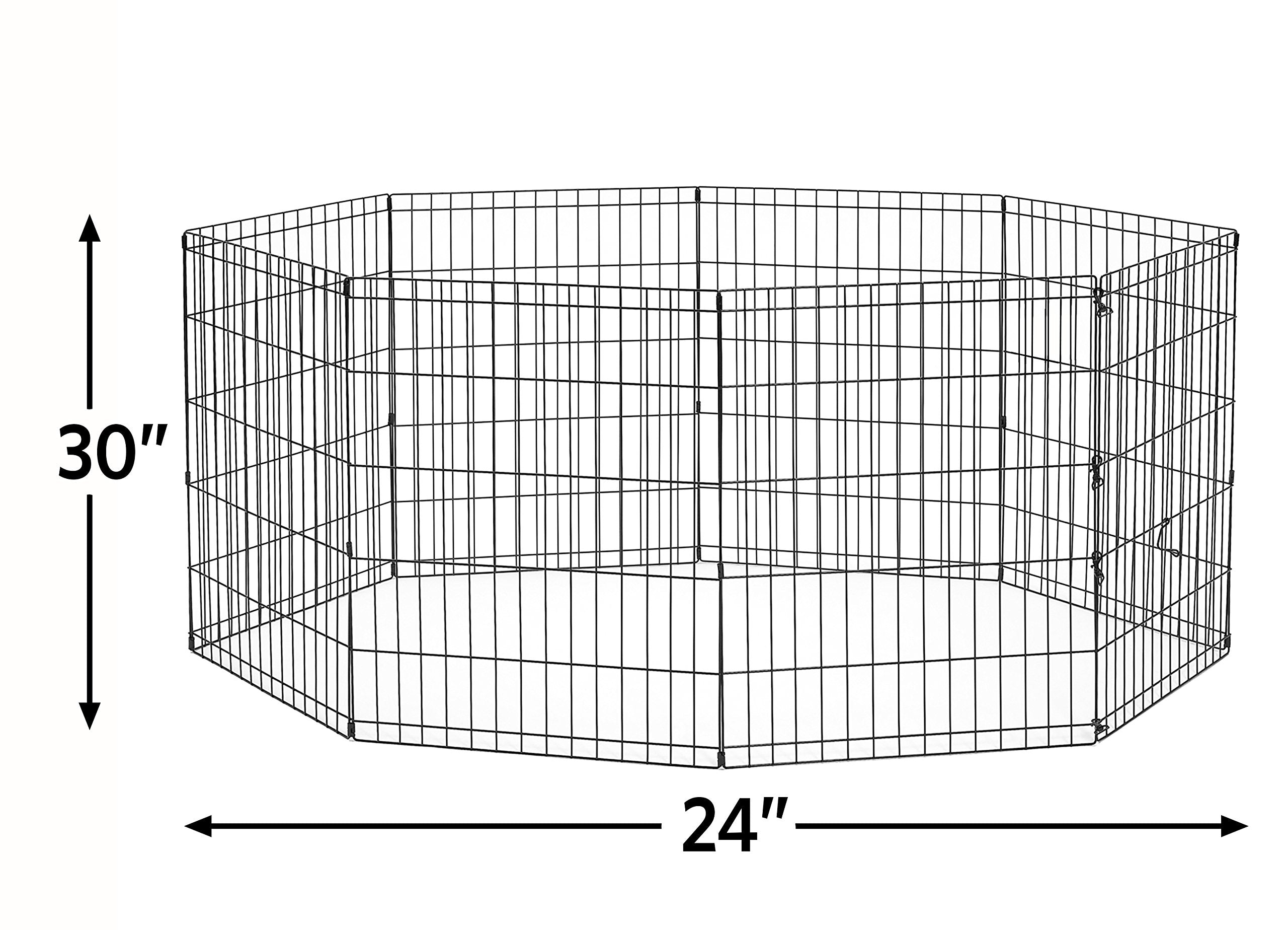 New World Dog Exercise Pen & Playpen, 24' W X 30' H, No Door, Black