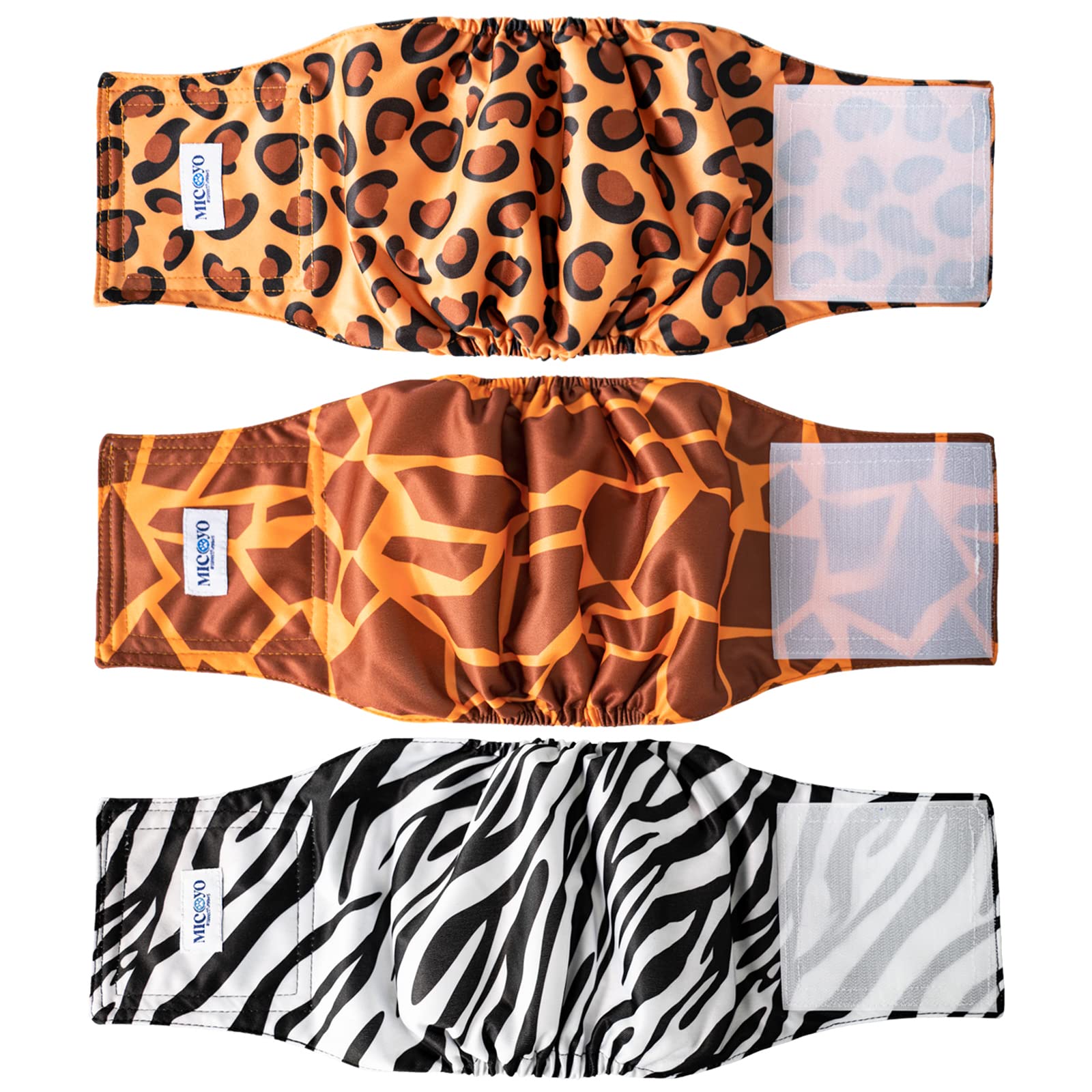 Micooyo Belly Bands For Male Dogs, 3 Pack Reusable Dog Diapers Male For Puppy Doggie, Washable Male Dog Wraps Xsmall (Xl, Grassl