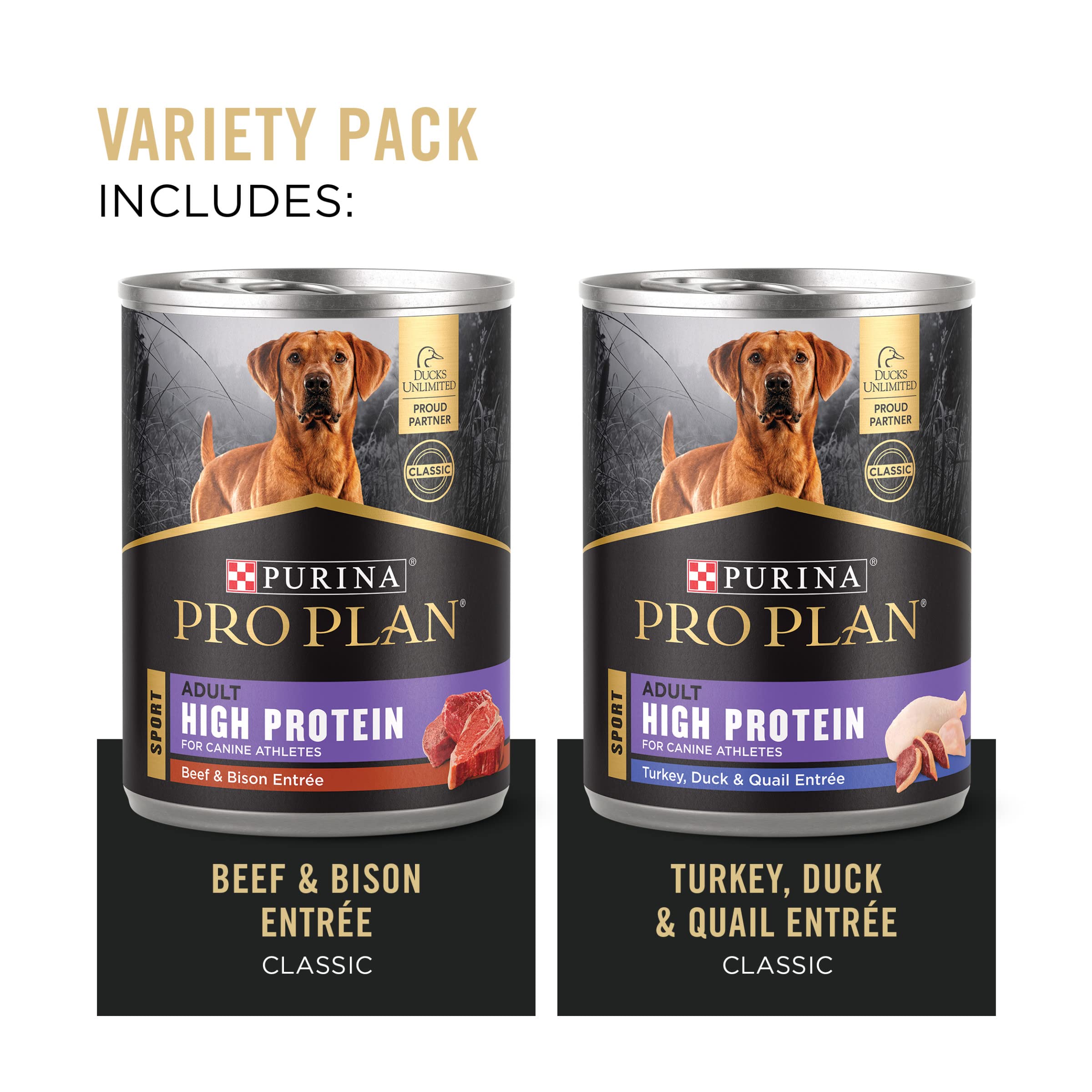 Purina Pro Plan Sport High Protein Wet Dog Food, Beef and Bison Entr  e and Turkey, Duck and Quail Entr  e Variety Pack - (Pack