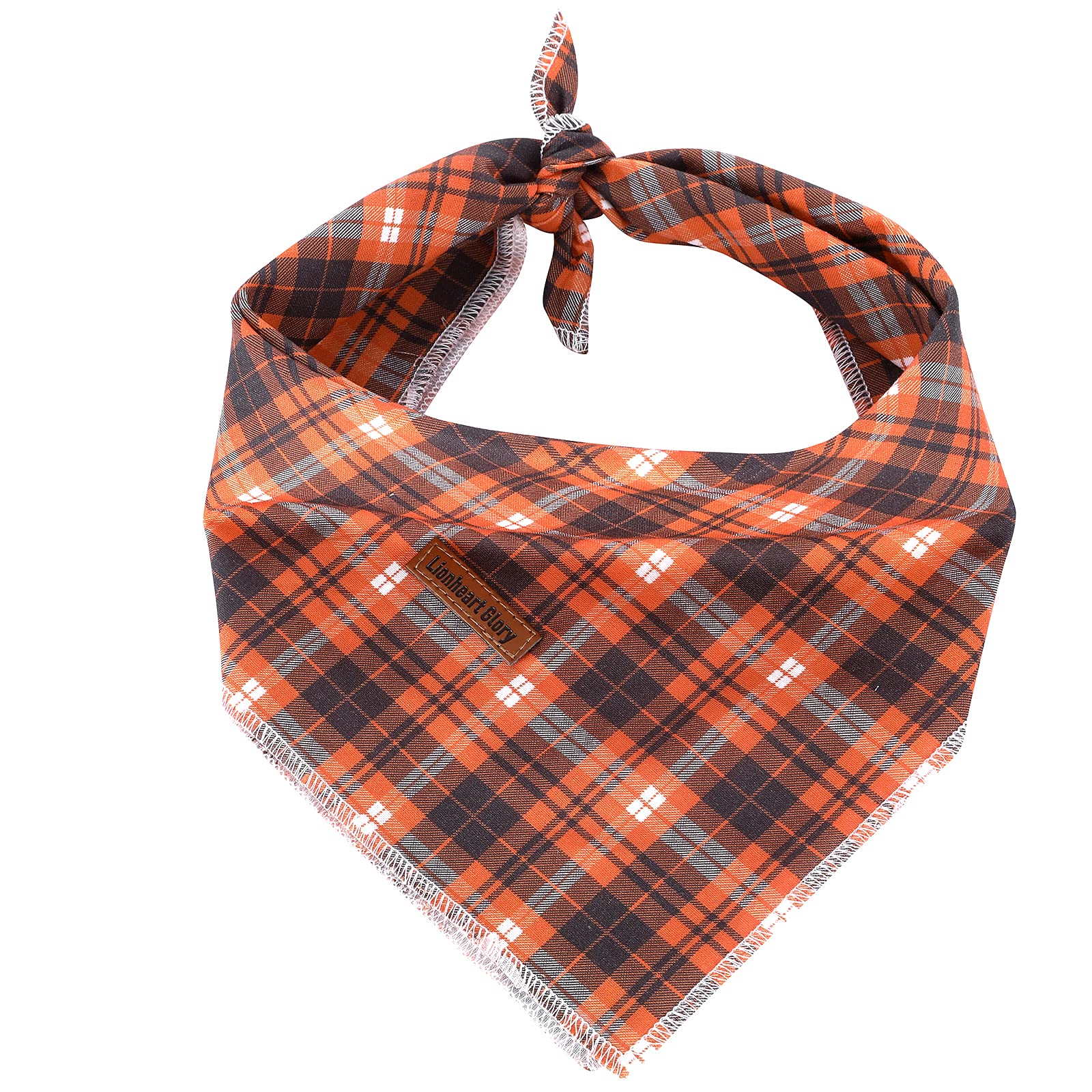 Lionheart Glory Fall Dog Bandana 1 Pack Washable Soft Cotton Halloween Bibs Scarf, Adjustable Kerchief Square Dog Bandanas For Large Dogs