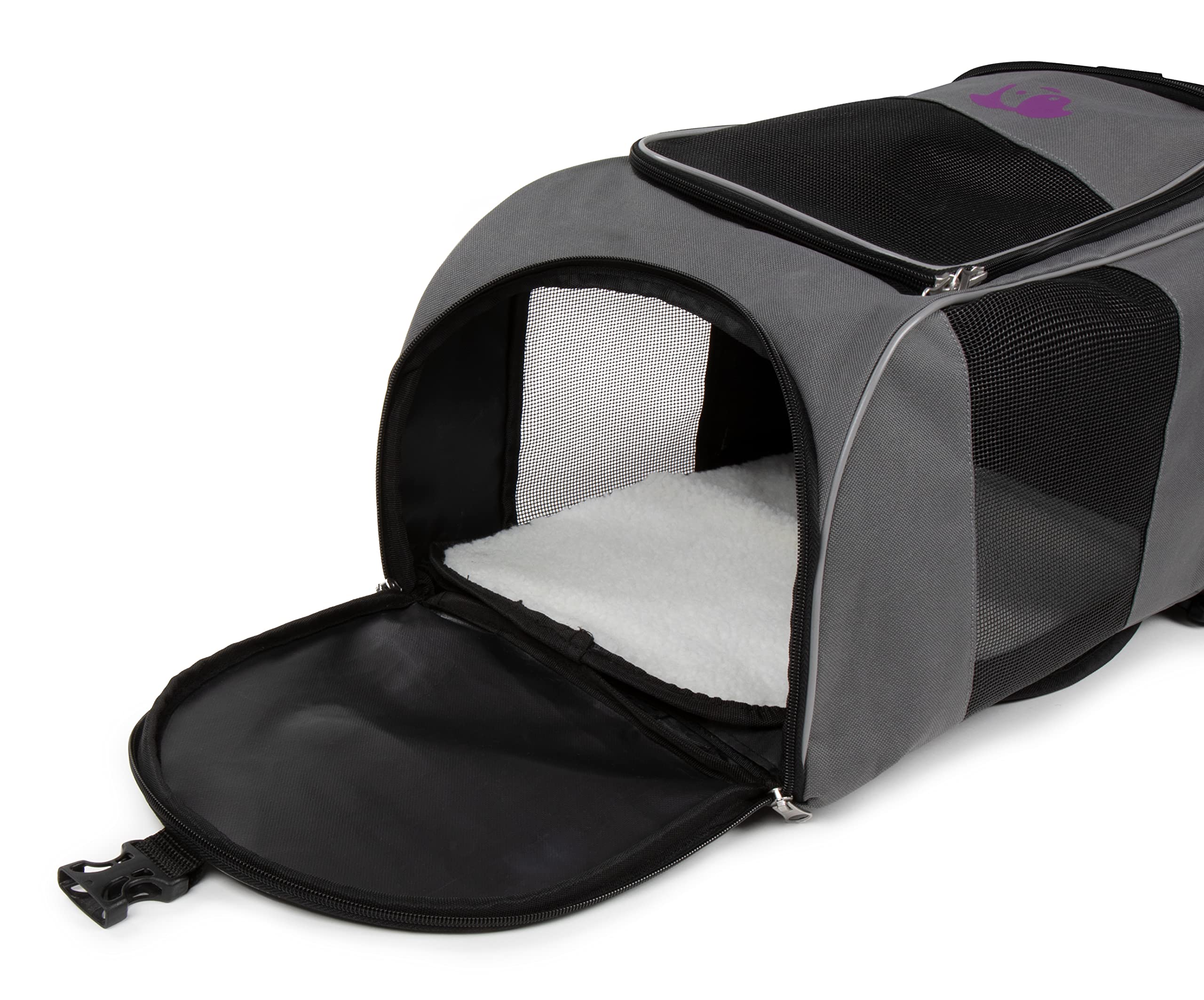 TrustyPup 2-in-1 Pet Backpack Travel Carrier, Airline Approved & Guaranteed On Board - Gray, Medium