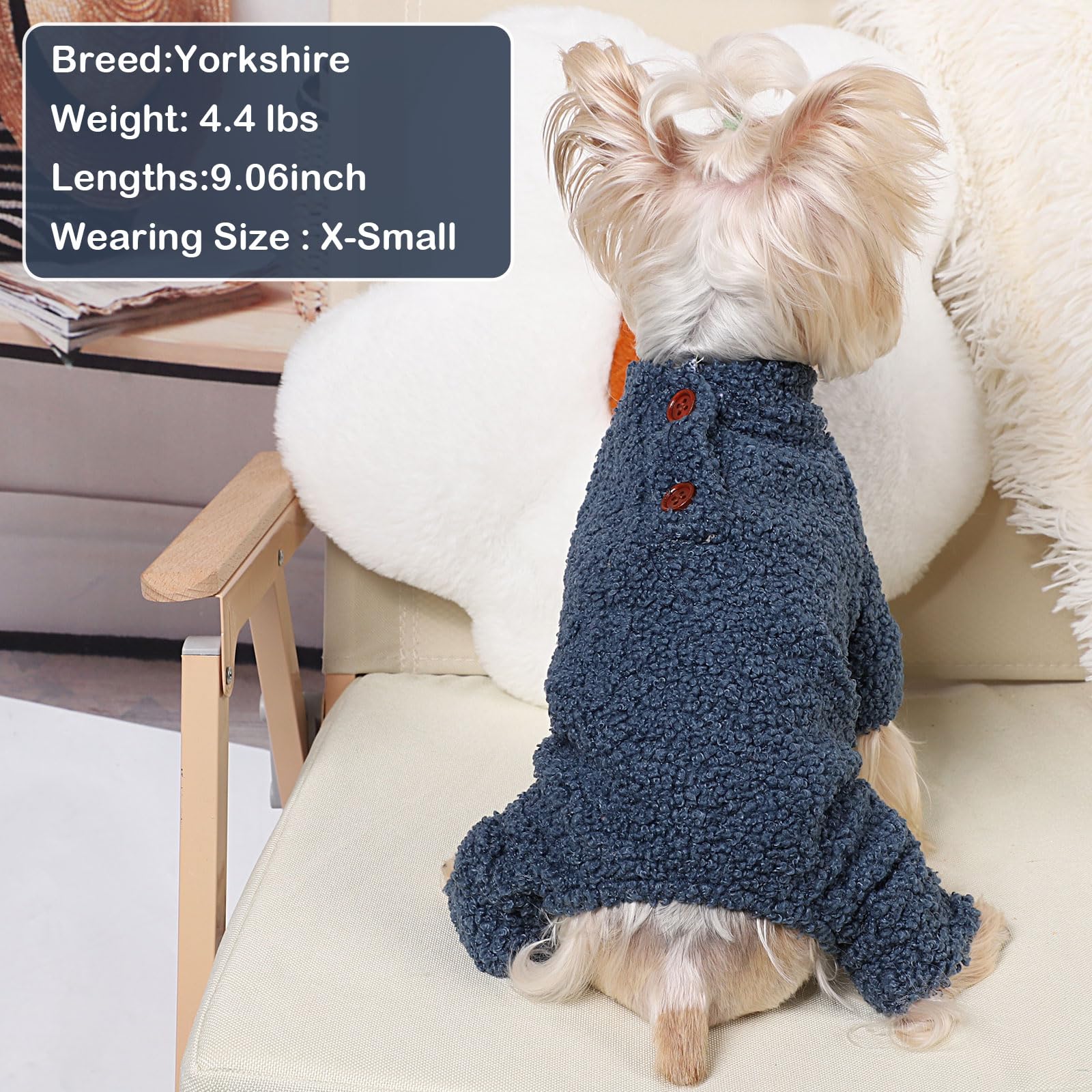 Dog Pajamas For Small Dog Boy Girl Fleece Puppy Clothes Jammies 4 Leg Dog Pjs For Chihuahua Yorkie Fall Winter Warm Onesie Jumps