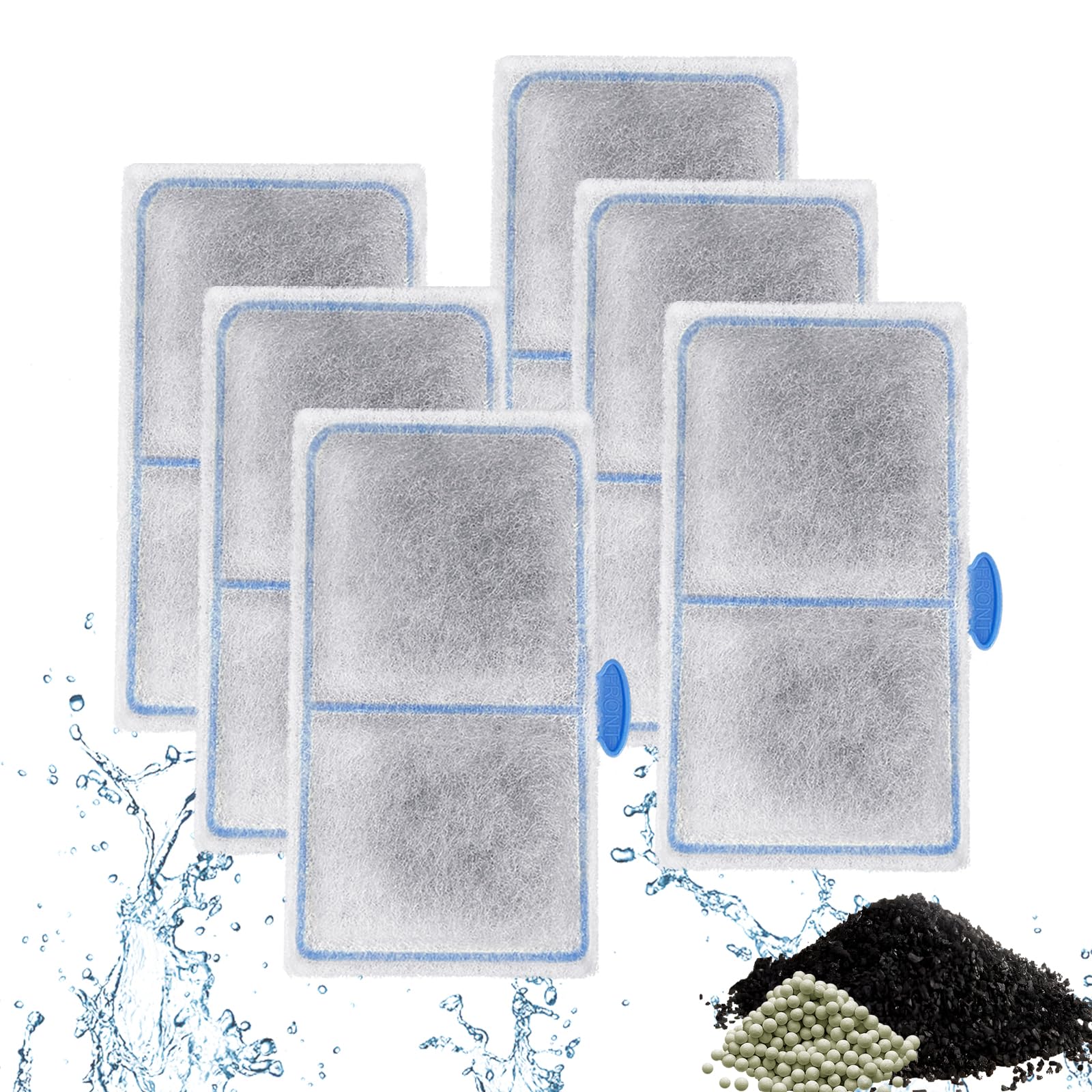 Driamor 6 Pack Filter Cartridges For Top Fin Ef-S Element And Bf5 Bettaflo Filter, Thickened Fish Tank Replacement Filters Cartr