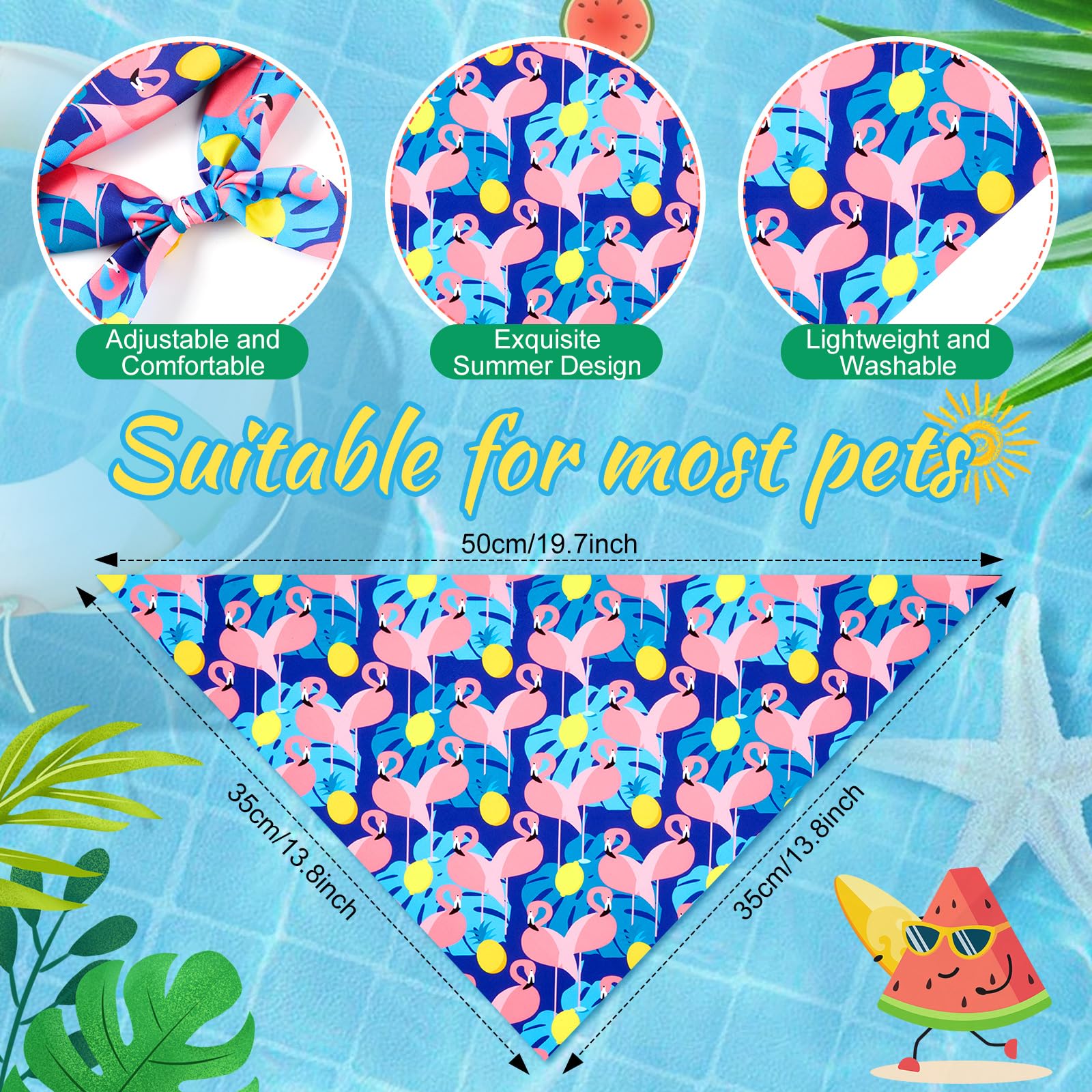 Chunful 100 Pieces Dog Bandanas Bulk Summer Pet Bandanas Pack Triangle Scarf Bib Kerchief Set For Small Large Dog Costume Access